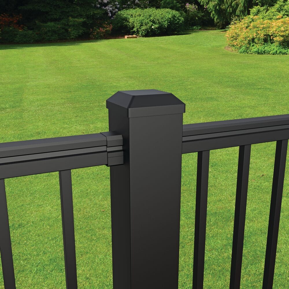 Freedom 4-in x 4-in Matte Black Aluminum Deck Post Cap in the Deck Post ...