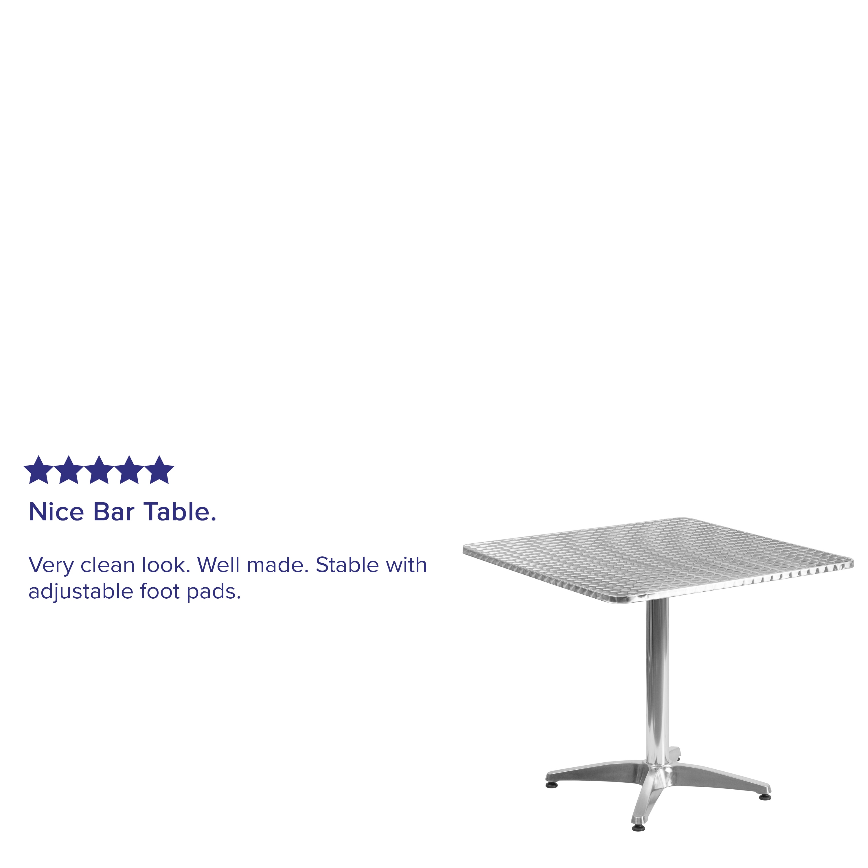 Mellie 31.5'' Square Silver Stainless Steel Dining Table