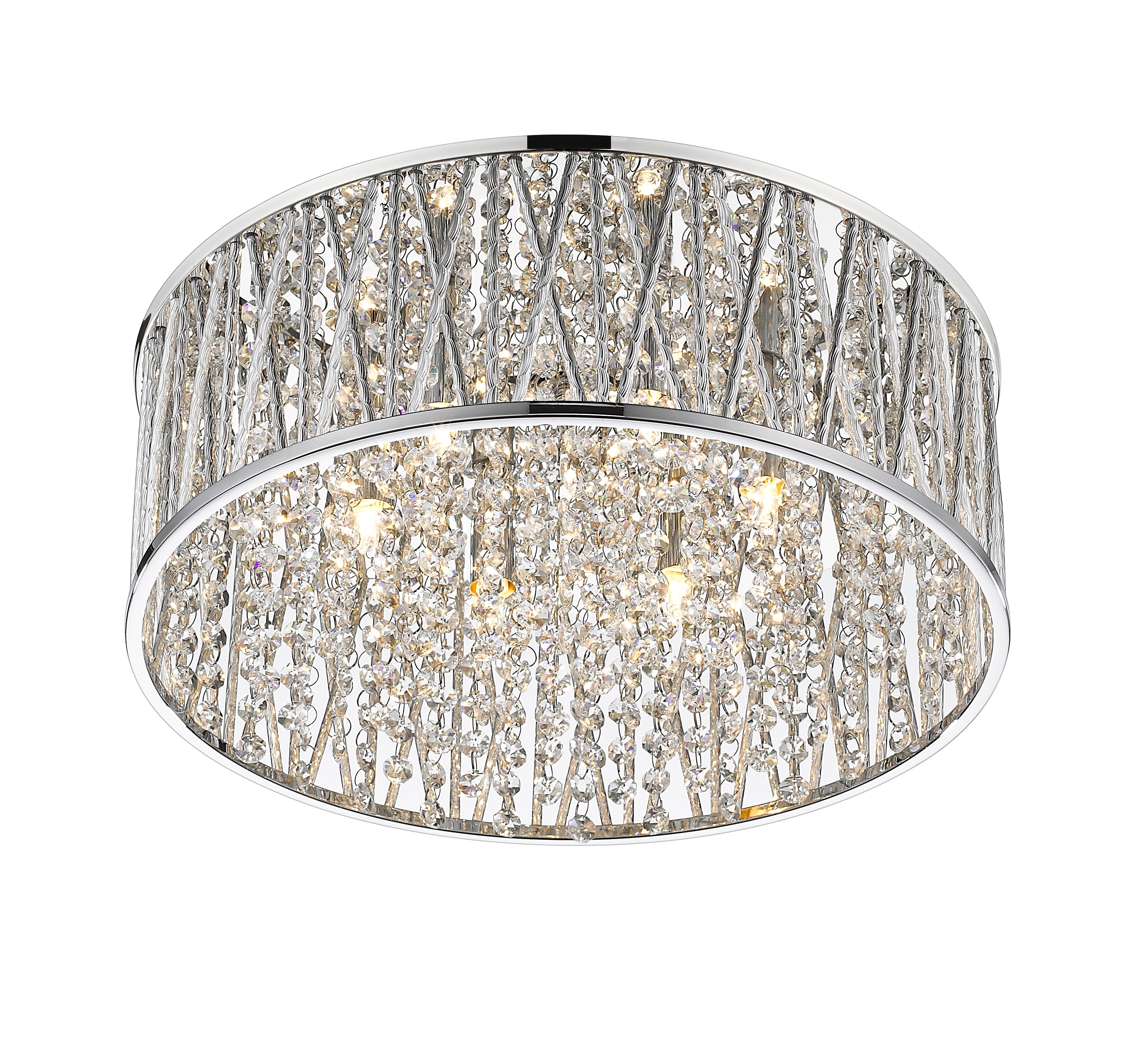Terra Modern 6-Light Flush Mount in Chrome with Polished Crystals