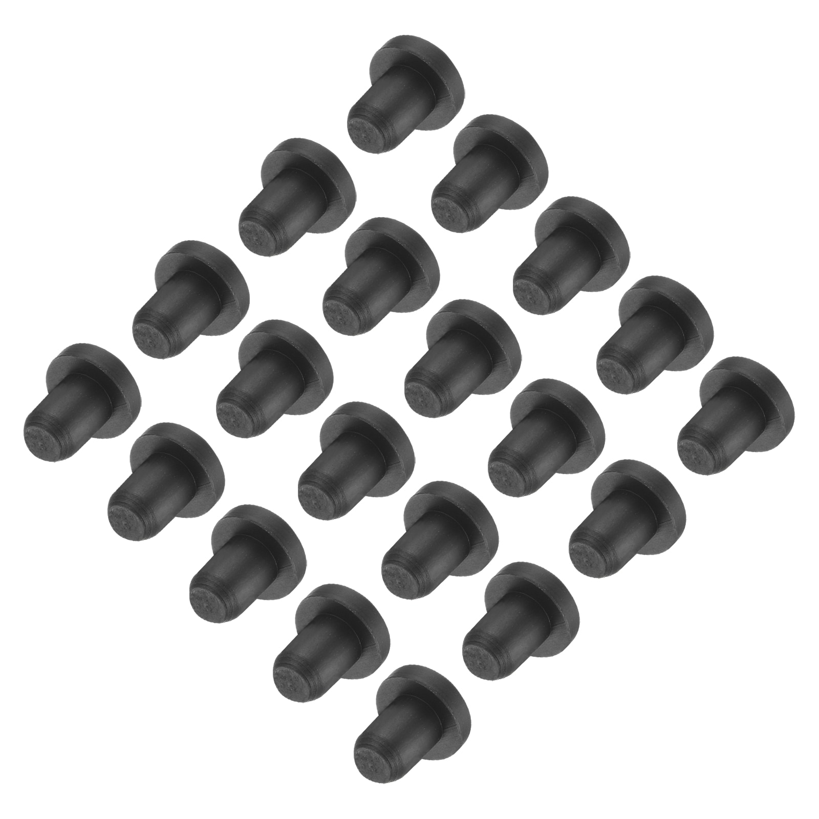 Unique Bargains High Temp Silicone Plug Mount Dia 4.5mm/0.18inch T Shaped Rubber Stopper Hole Plugs for Powder Coating Plating Waterproof Plugs Sealing Plugs Black 36pcs (OD 7mm) #S26012800UX5969