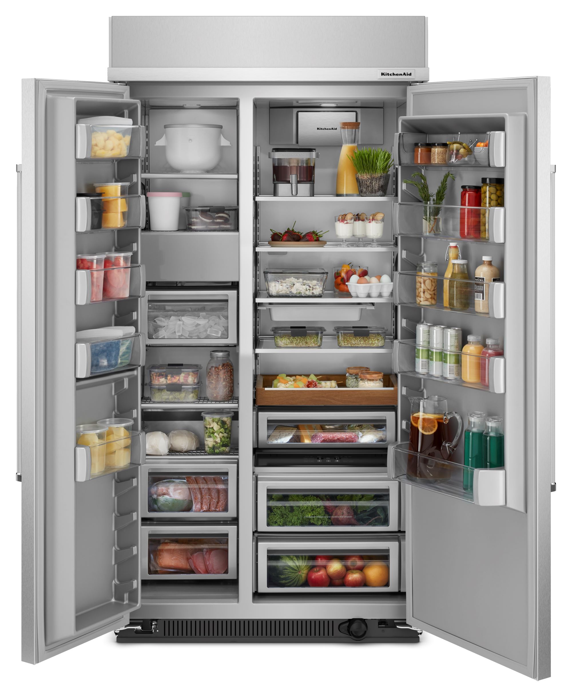 KitchenAid 25.5-cu ft Counter-depth Side-by-Side Refrigerator Built-In ...