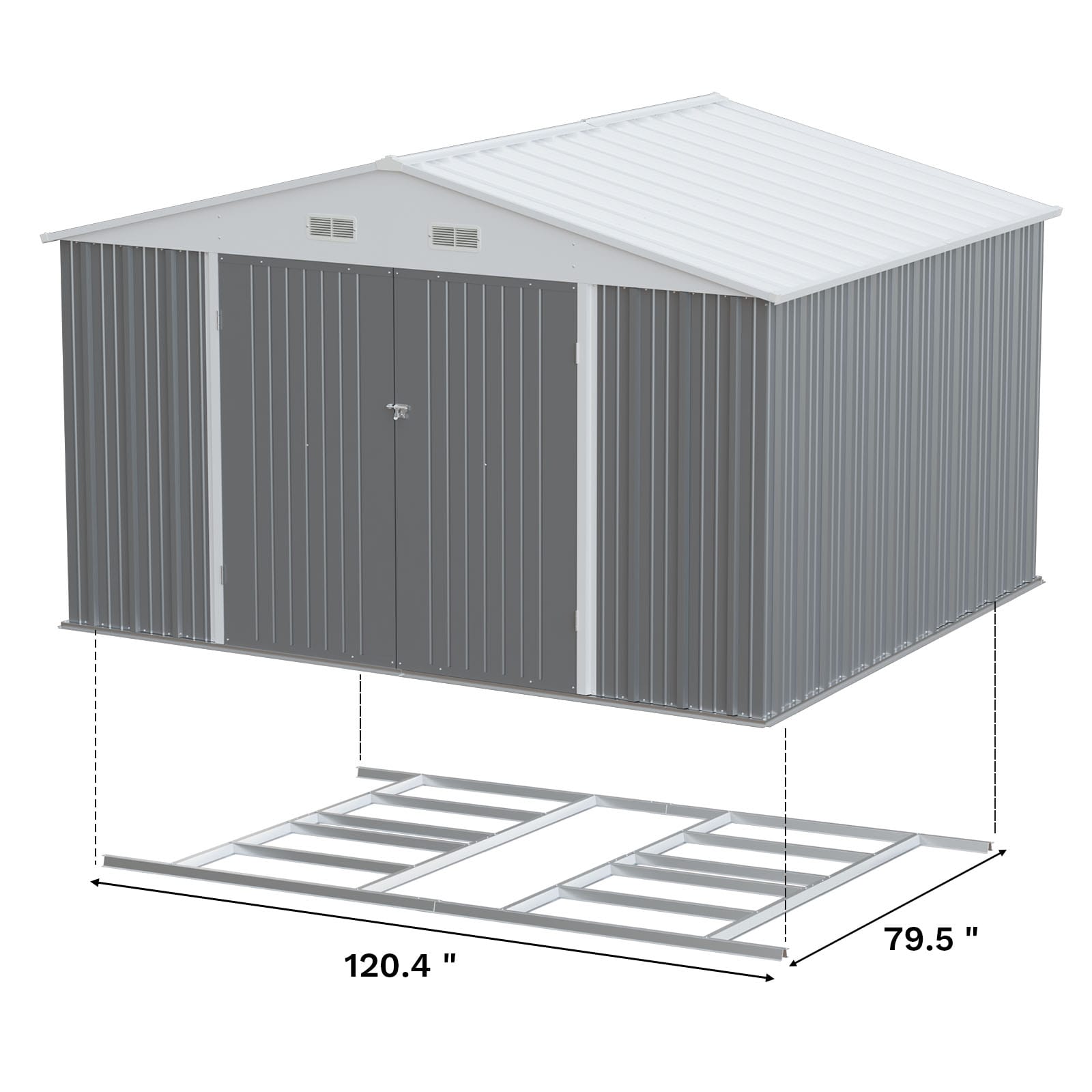 Patiowell WES-PS22-108GYF Metal-Storage-Buildings-Sheds - View #4