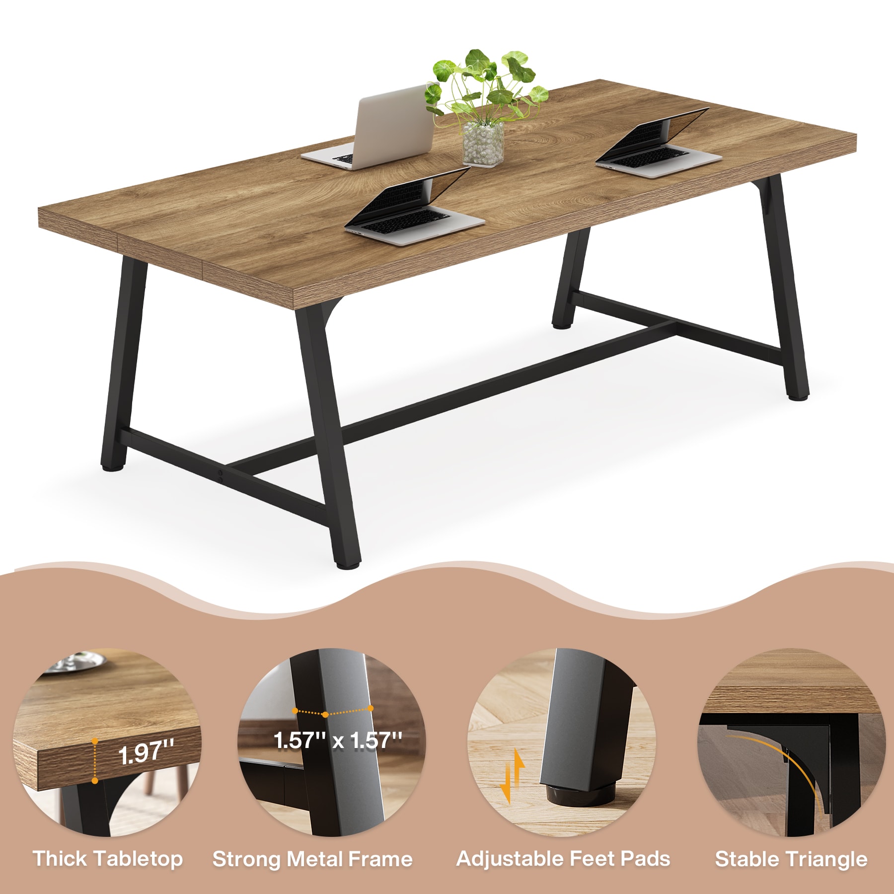 Tribesigns LWOYJL-0980YY Office-Tables - View #6