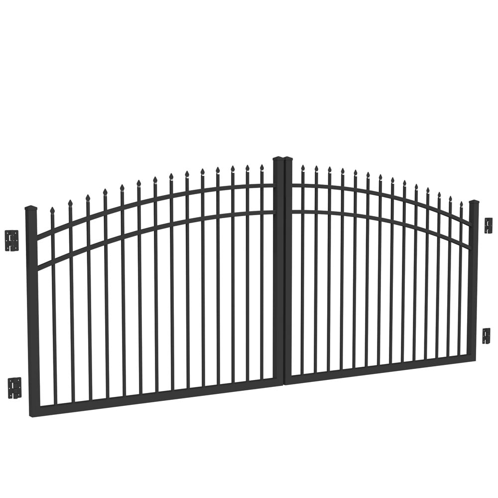 Freedom 11.75-Feet x 4.02-Feet Black Aluminum Driveway Gate #73015980