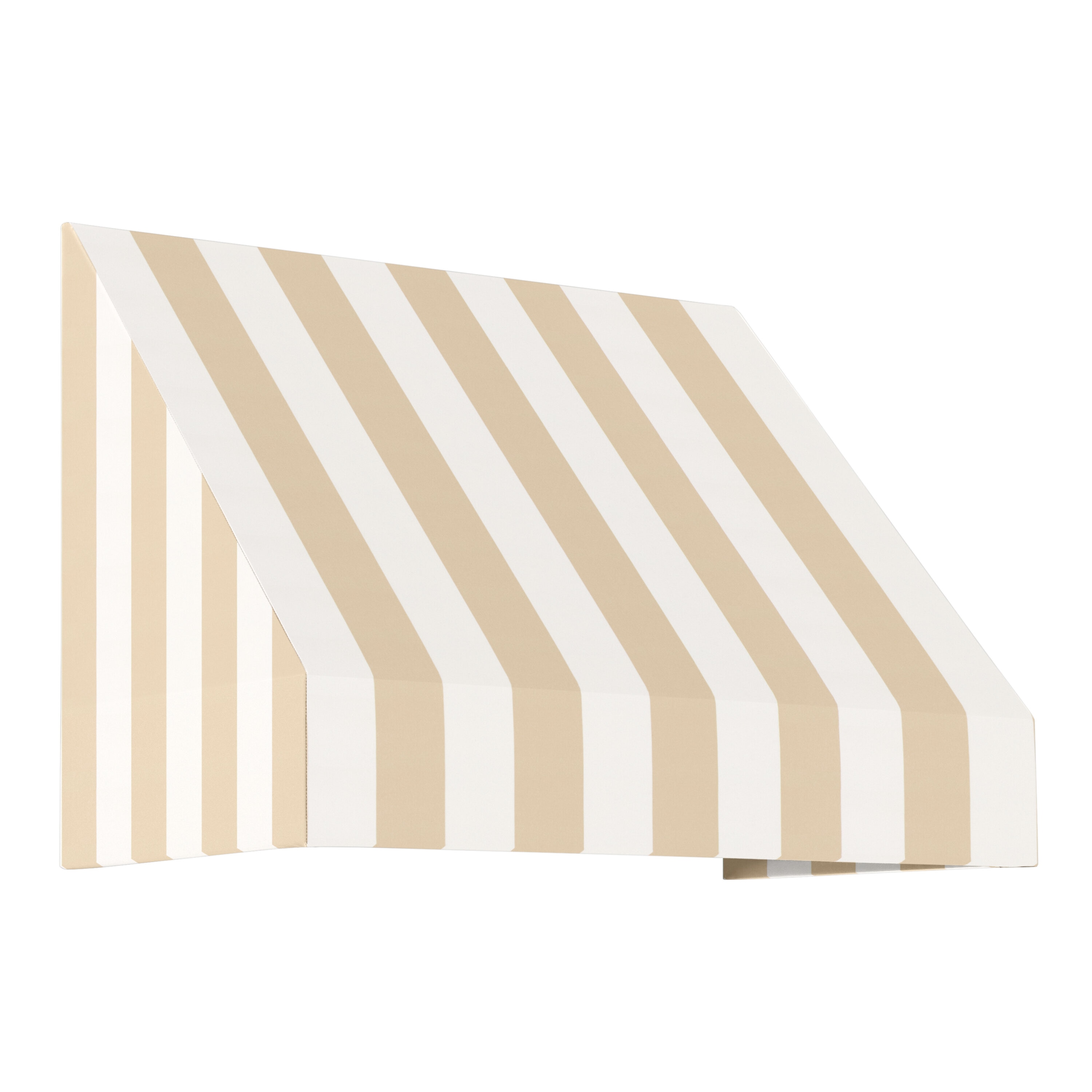 Awntech EN1836-L-4LW New Yorker 52.5-in Wide x 36-in Projection x 18-in Height Fabric Linen/White Stripe Striped Fixed Window/Door Awning