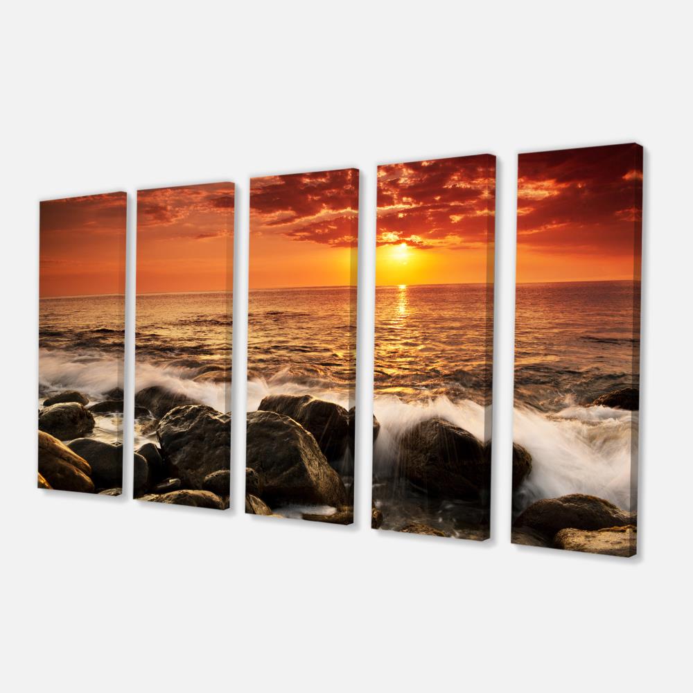 Designart Designart 28-in H x 60-in W Coastal Print on Canvas in the ...