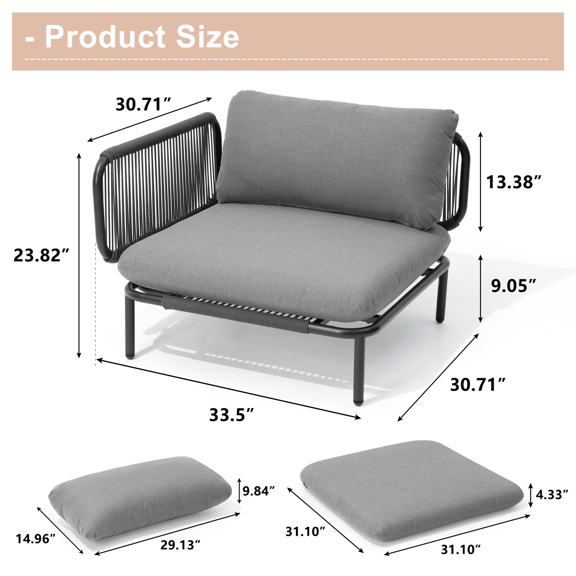 Crestlive Products CL-SF005DGY-6B Patio-Sofas-Daybeds - View #2