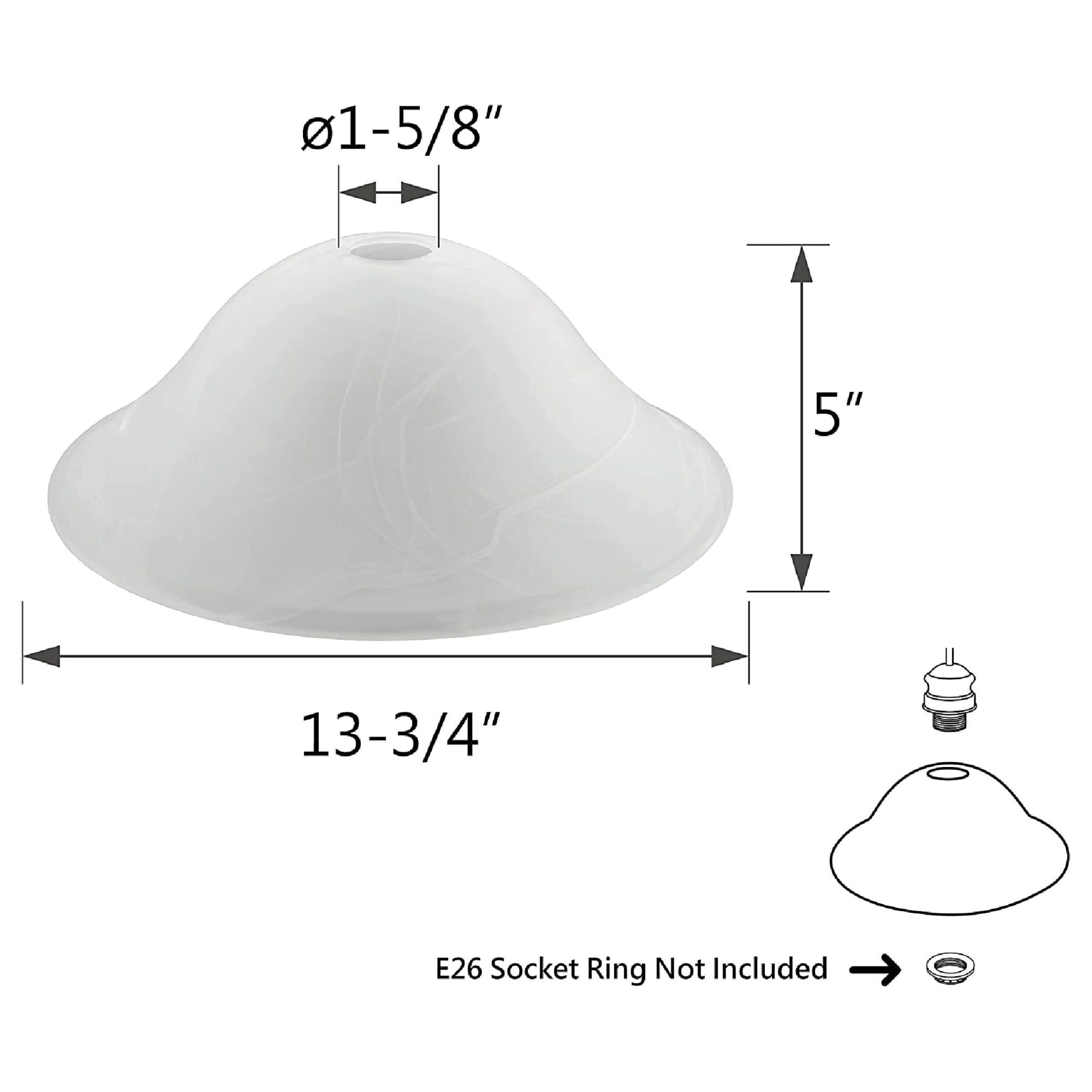 Frosted Alabaster Glass Bowl Shade for Lamps