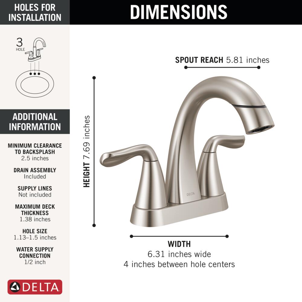 Delta 25840LF-SPPD Lavatory-Faucets - View #6