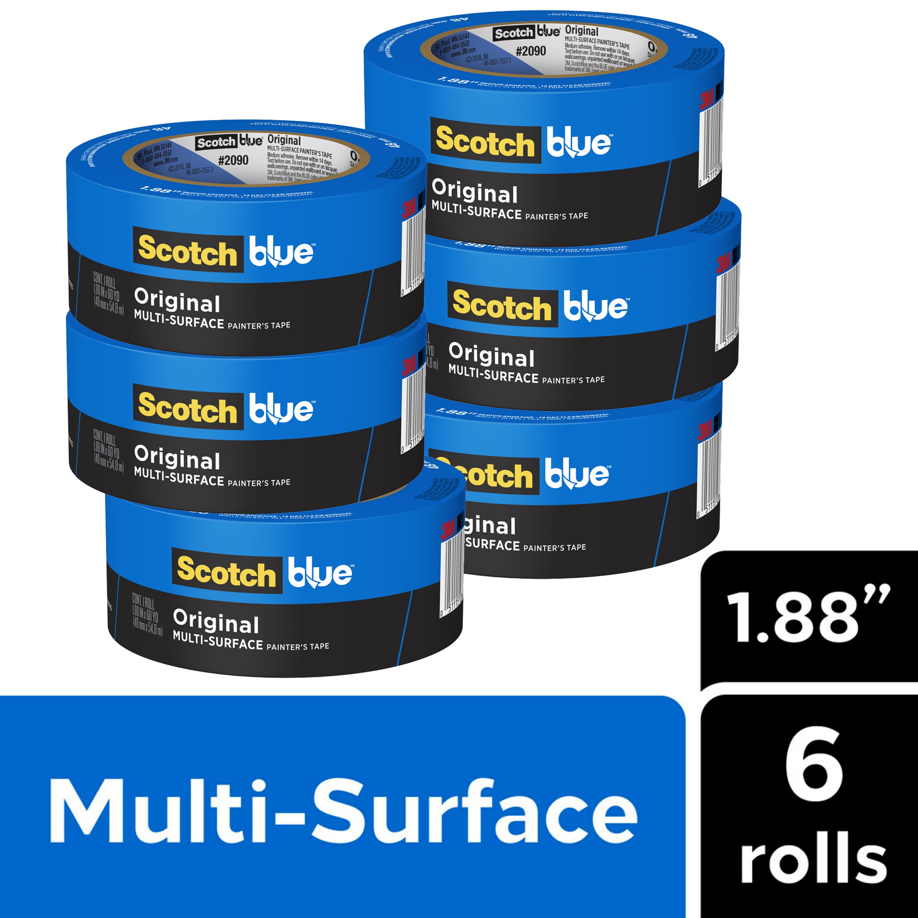 ScotchBlue Original Multi-Surface 6-Pack 1.88-in x 60 Yard(s) Painters Tape