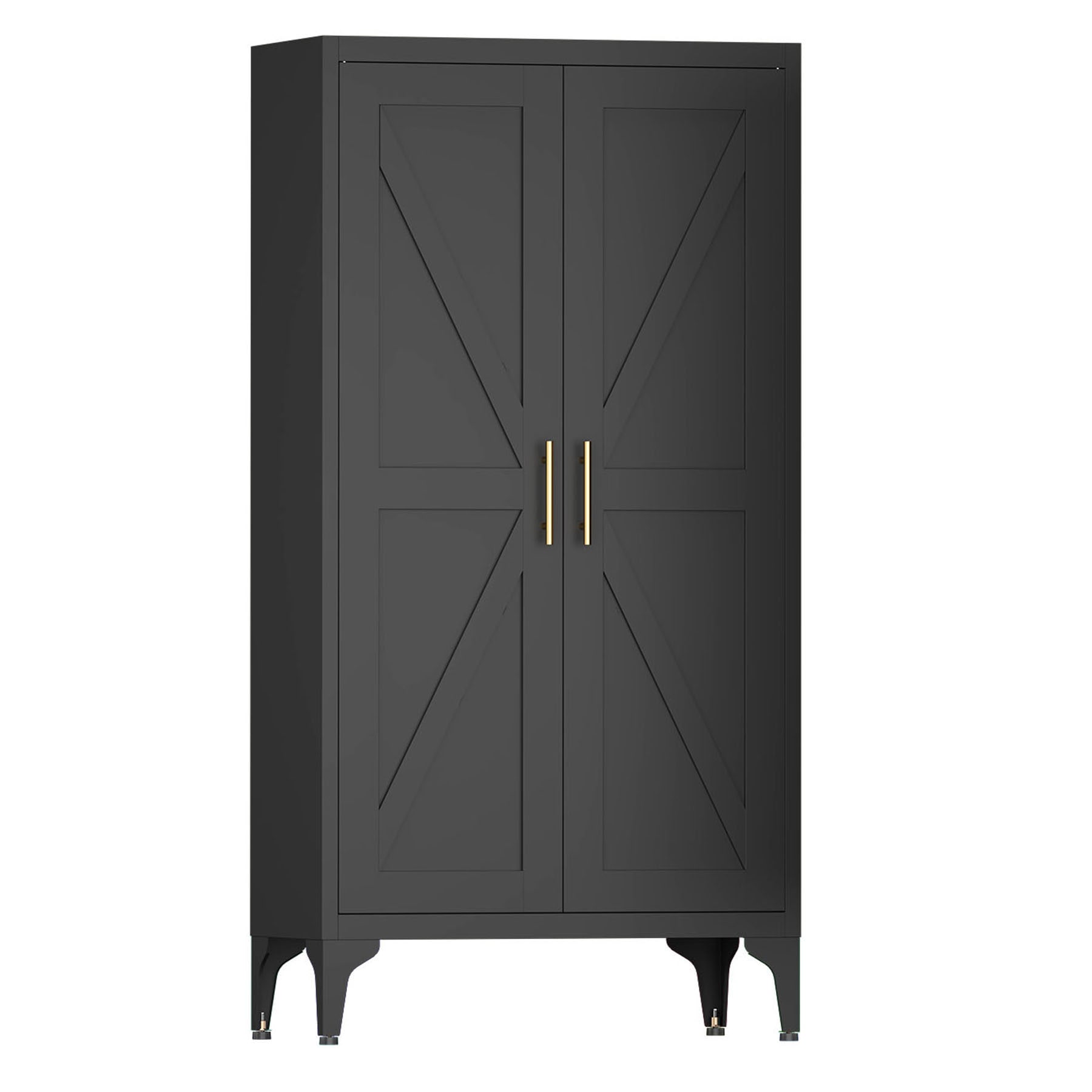 SINOFURN Rustic and Contemporary/Modern Metal and Steel Pantry