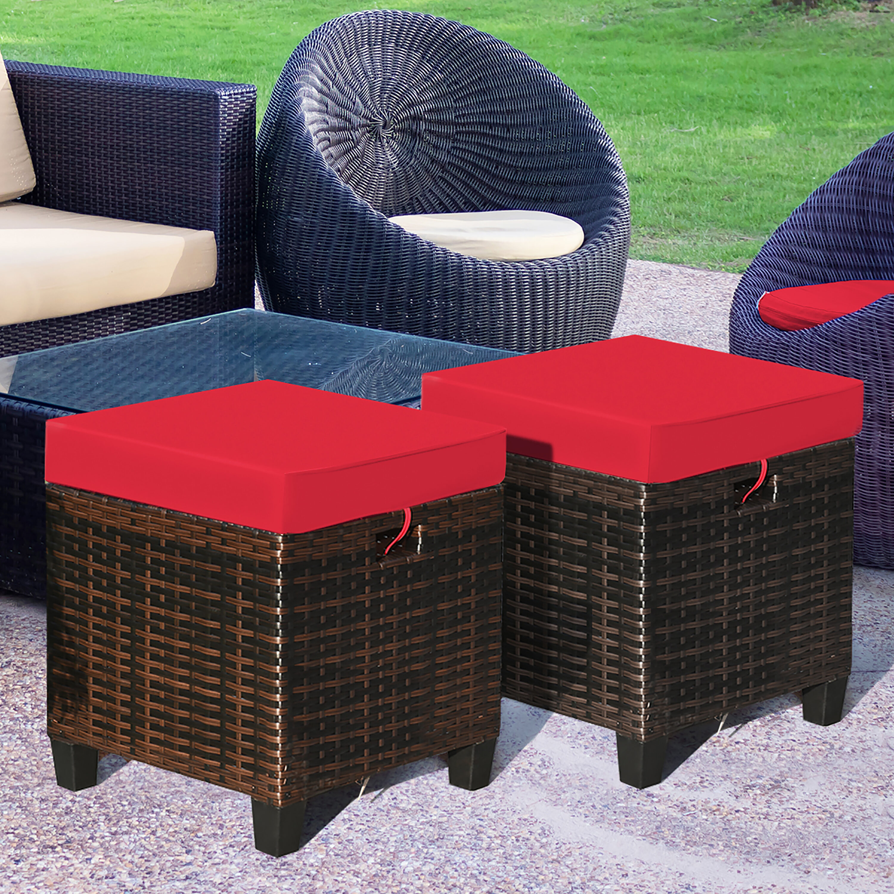 Costway HW63237RE Stools-Ottomans - View #7