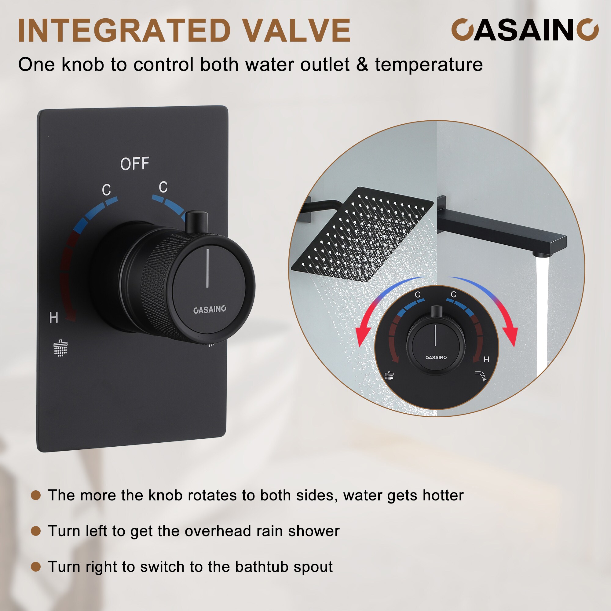CASAINC WF-DB96101BN-10 Showerhead-Bar-Panels - View #6