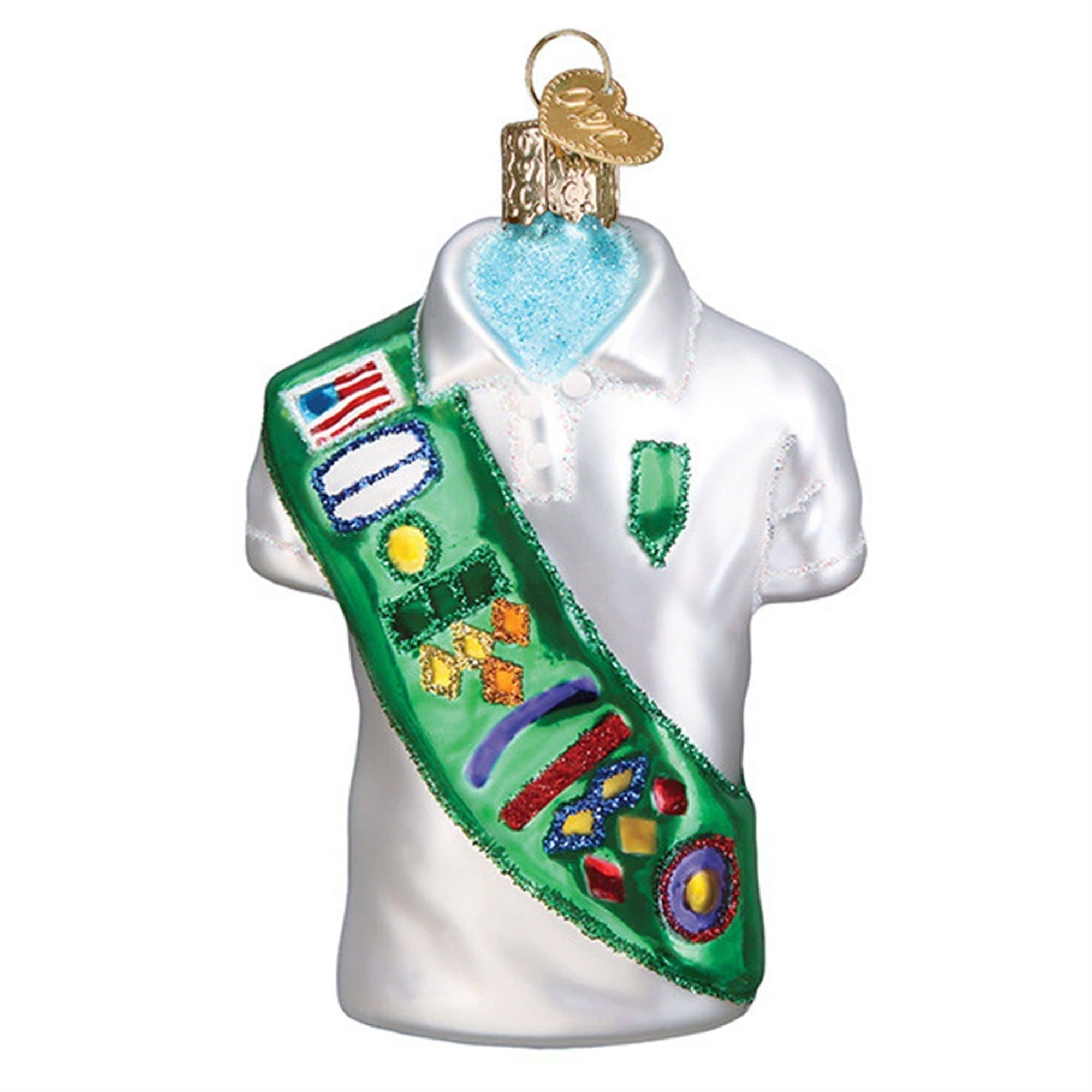 Old World Christmas 729343324498 Glass Blown Ornament for Christmas Tree - Girl Scout Uniform