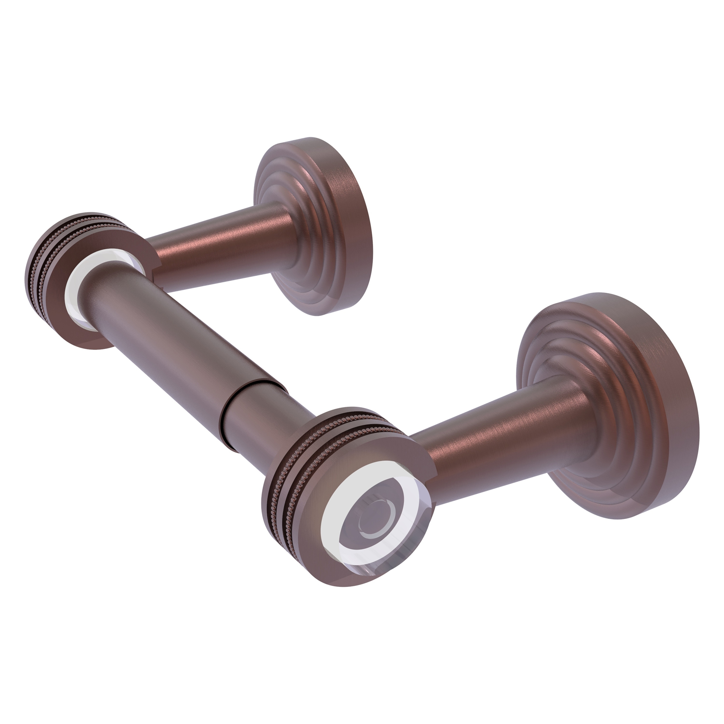 Allied Brass PB-24D-CA Pacific Beach Antique Copper Wall mount Double post Toilet Paper Holder 1 -Rolls with Storage