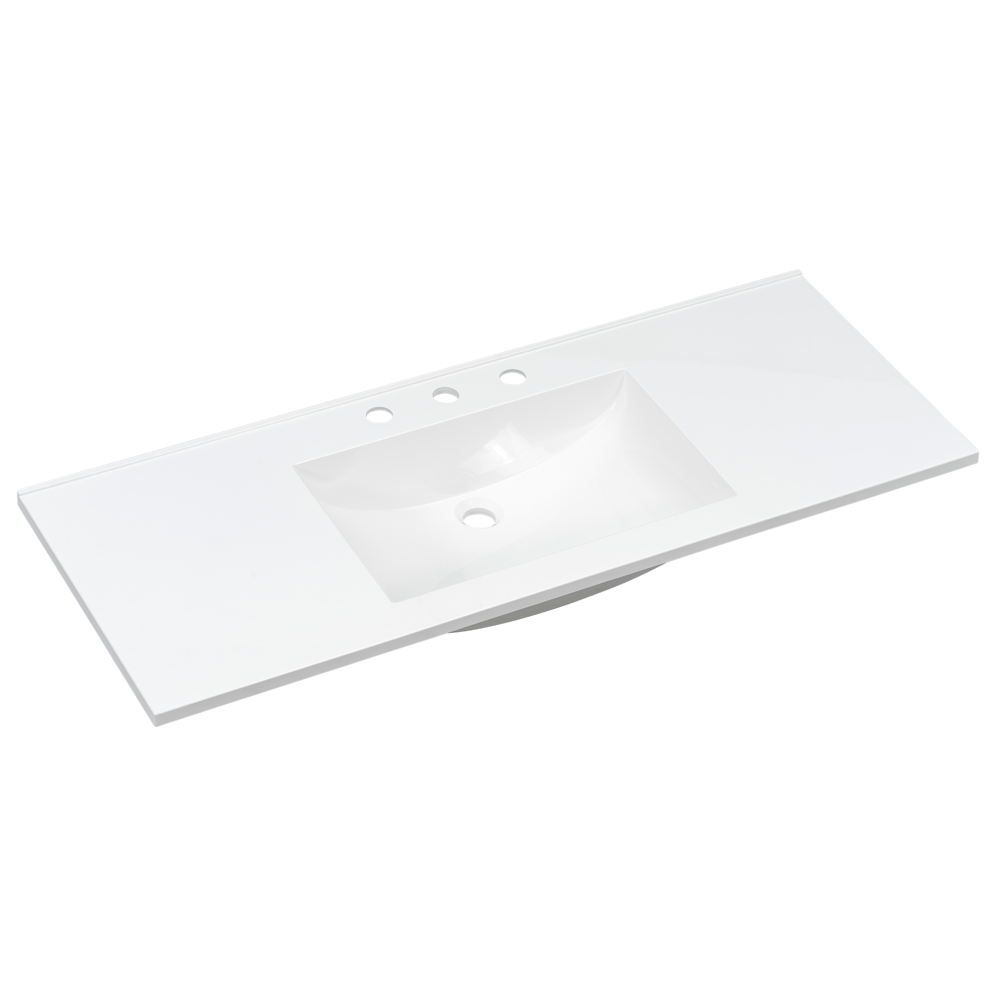 Stowcraft - 47.2 in W x 6.9 in H x 18.1 in D White Bathroom Vanity Top with Integrated Basin wit...