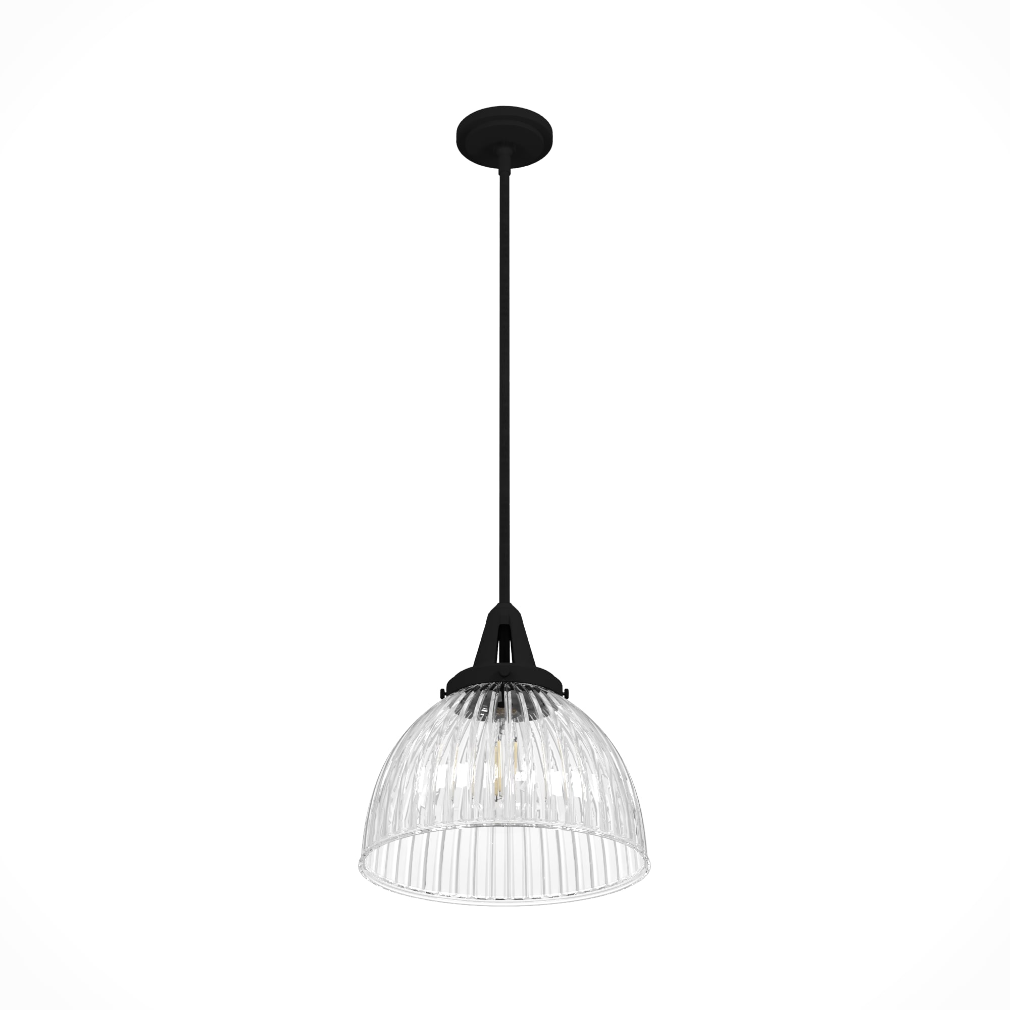 Cypress Grove 13" Black Iron and Glass Pendant Light