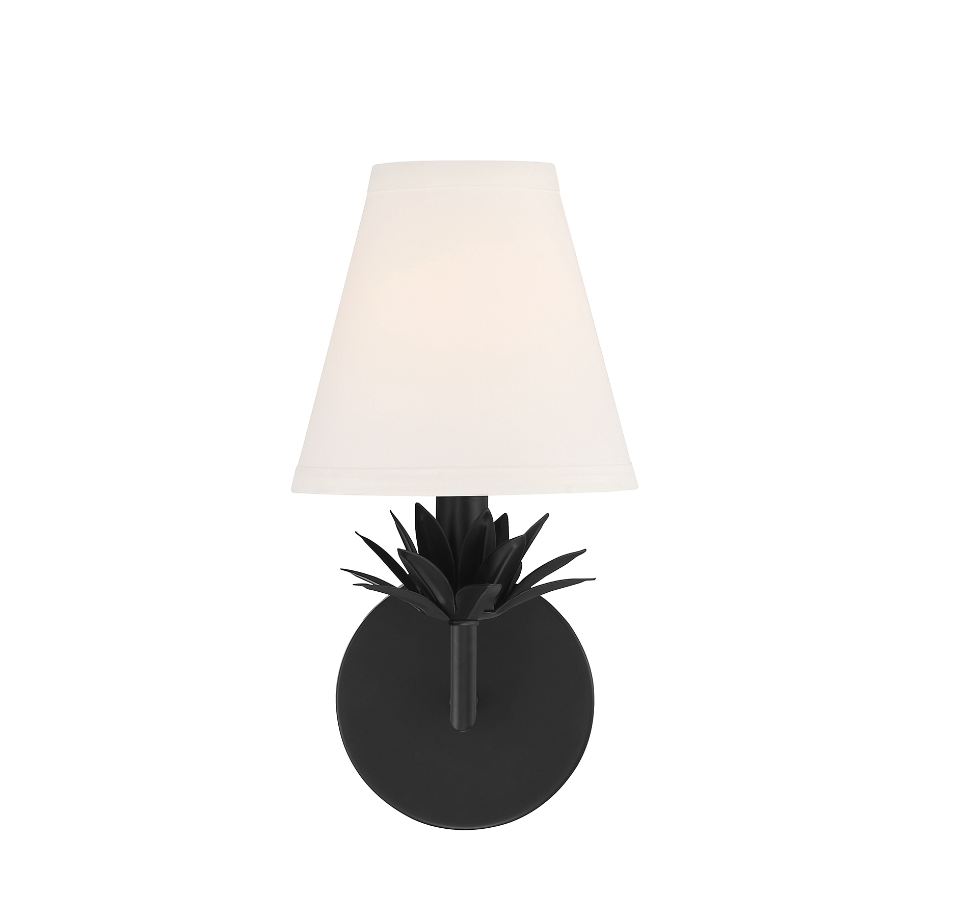 Rosalie Floral Bobeche Matte Black Outdoor Wall Sconce