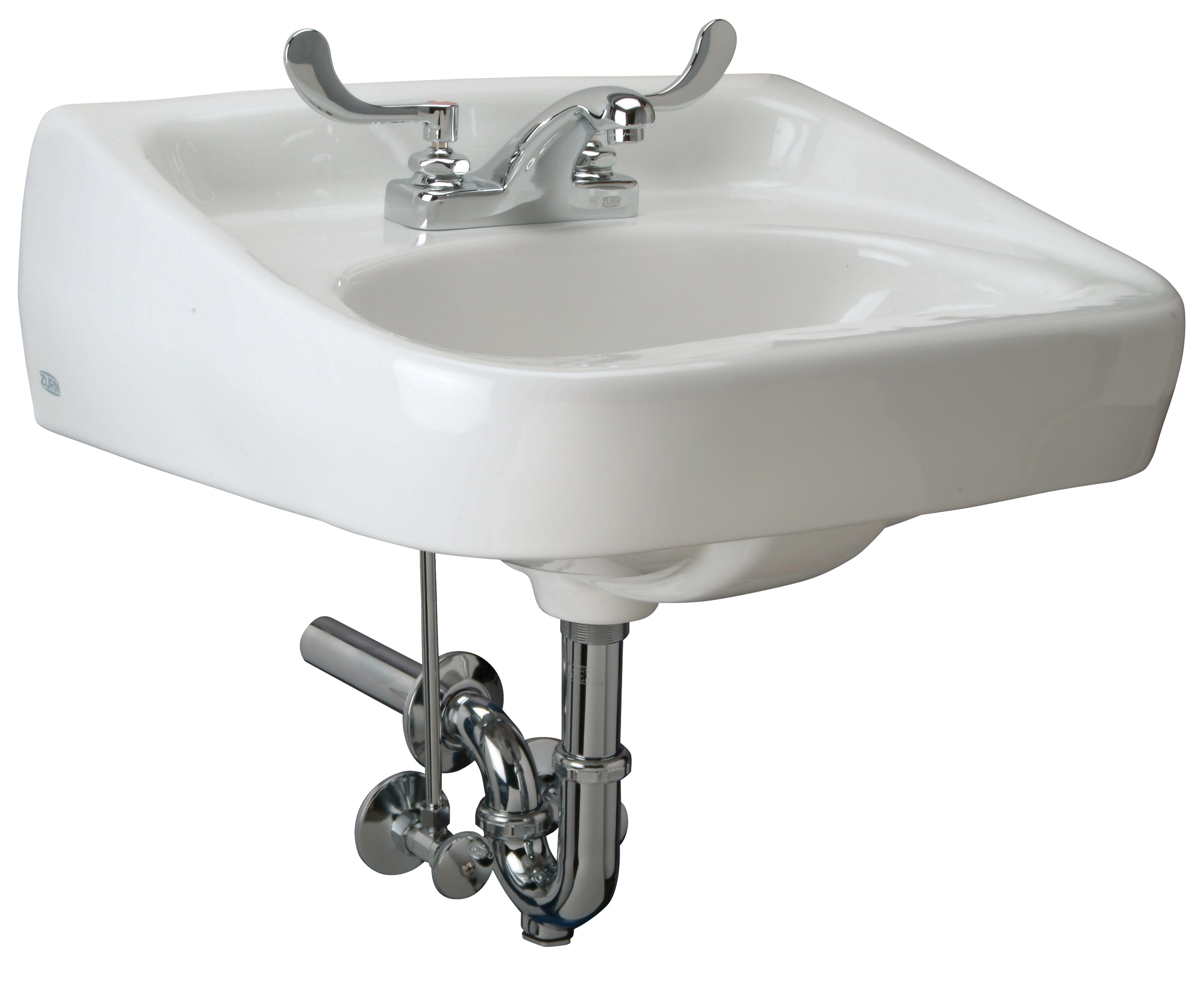 Zurn Z.L3.M Vitreous china Wall-mount Rectangular Traditional White Bathroom Sink with Faucet Included with Drain Included ( 18.25-Inches x 21.5-Inches )