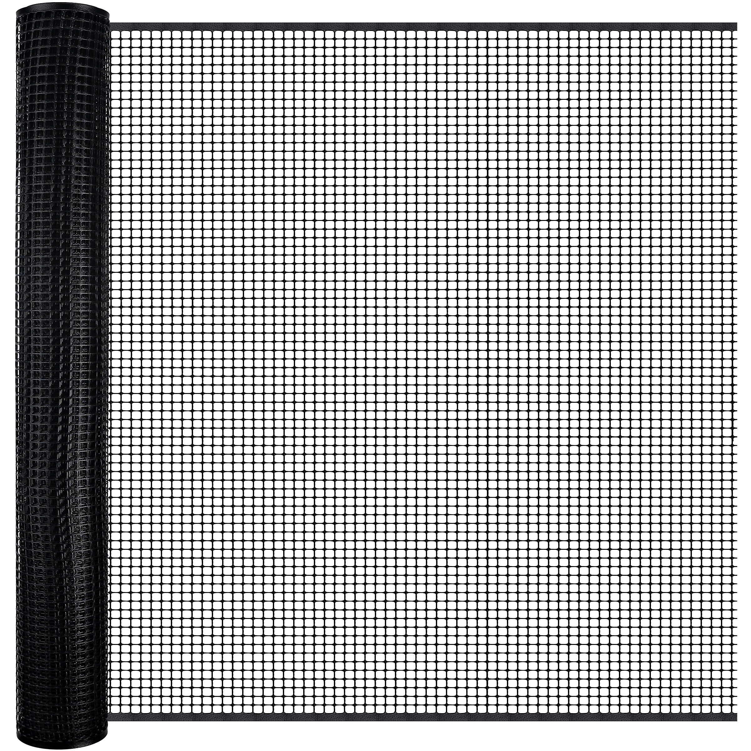 Black Plastic Mesh Garden Fence Netting, 3' x 15'