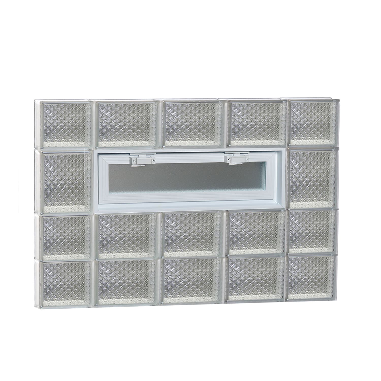 REDI2SET V3626DP Diamond Glass 34-3/4-in x 25-in Frameless Replacement Vented Glass Block Window