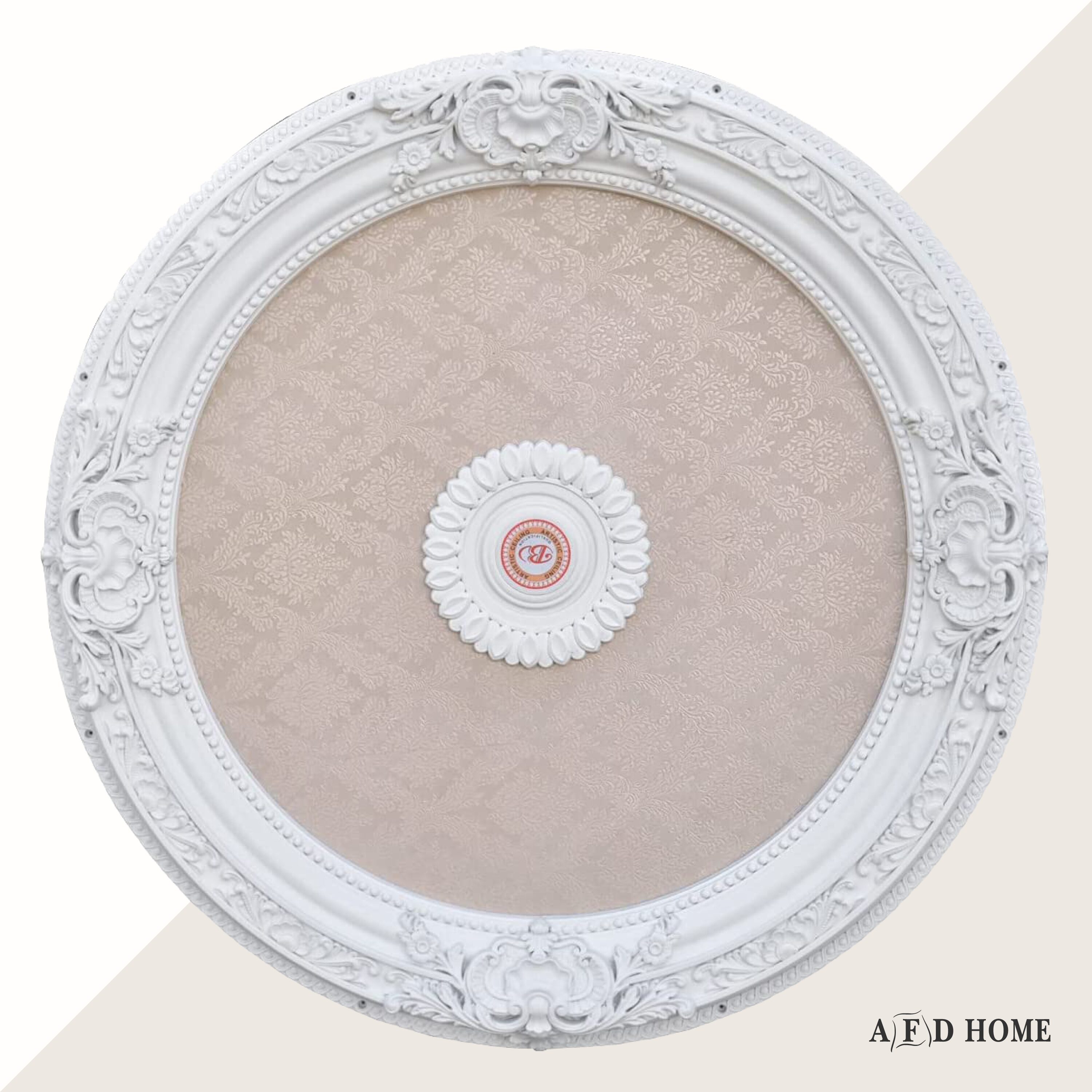 Blanco 36" White and Beige Polystyrene Chandelier Ceiling Medallion