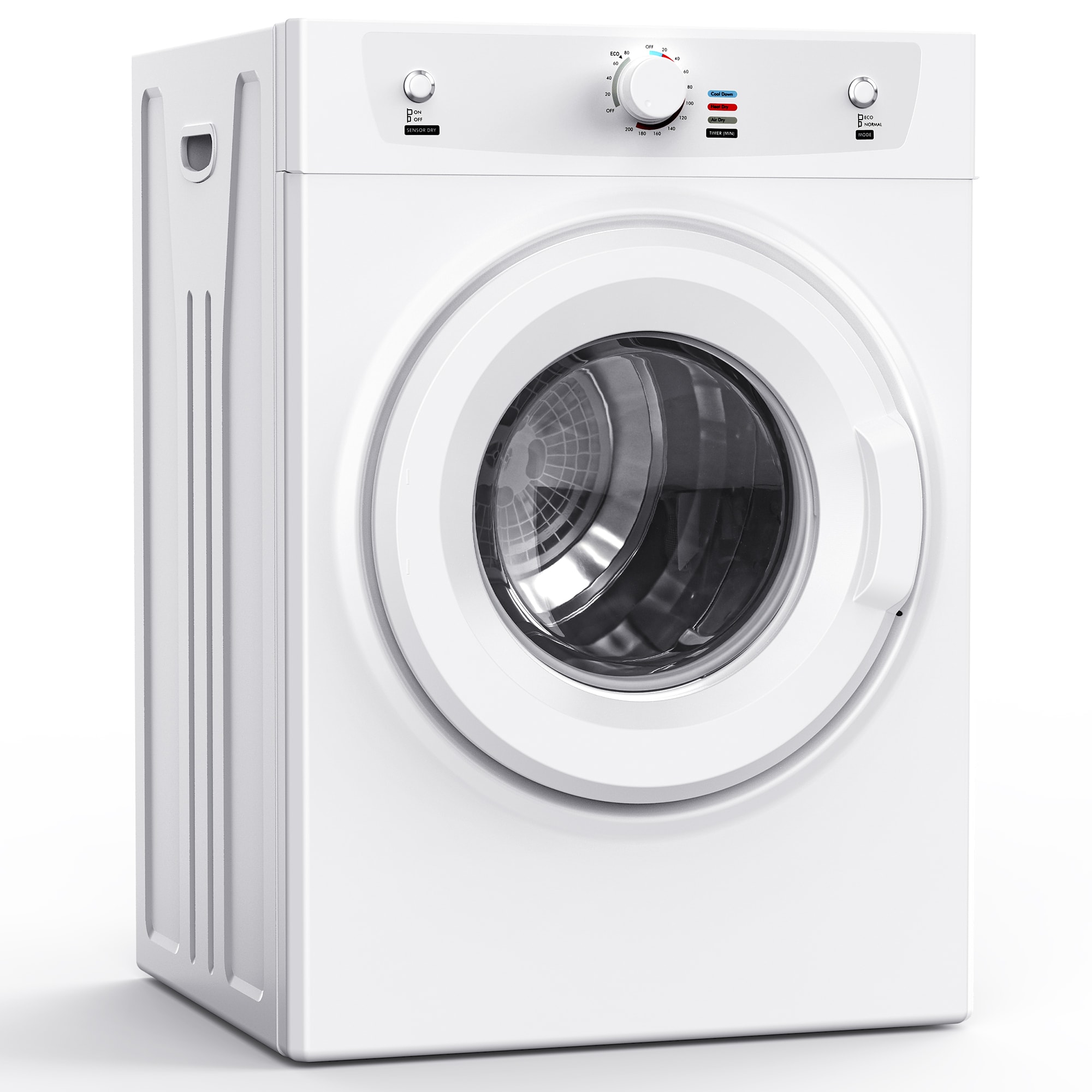 Euhomy CD007-350WH-E-LS-SC 3.5 CuFt vented Front Load Stackable Electric Compact Dryer in White with Multiple Drying Modes