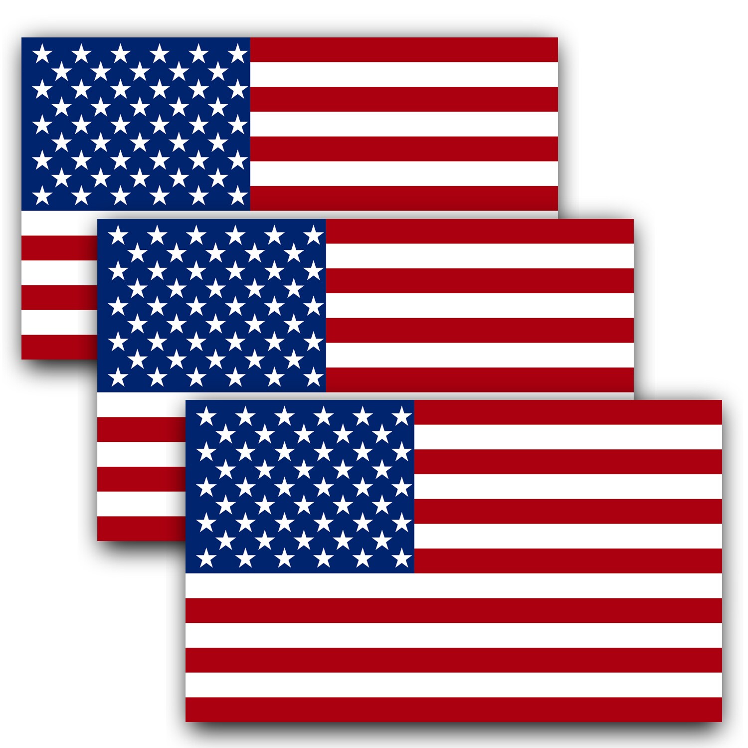 2X Black and White United States American Flag Stickers 5x3 Inch Decal 