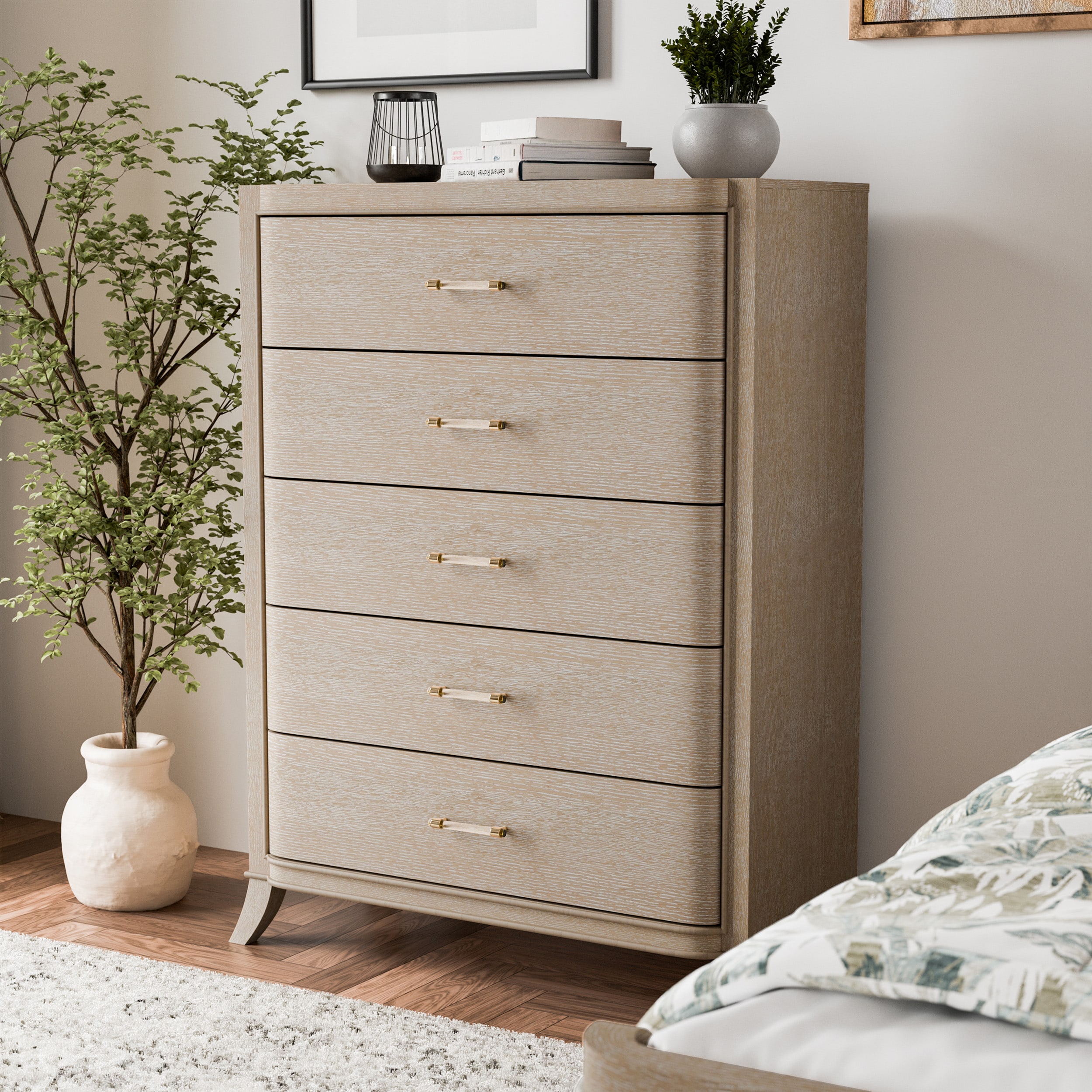 Furniture of America IDF-N7424AK-C Ellington Natural Oak 5 -Drawer Standard chest