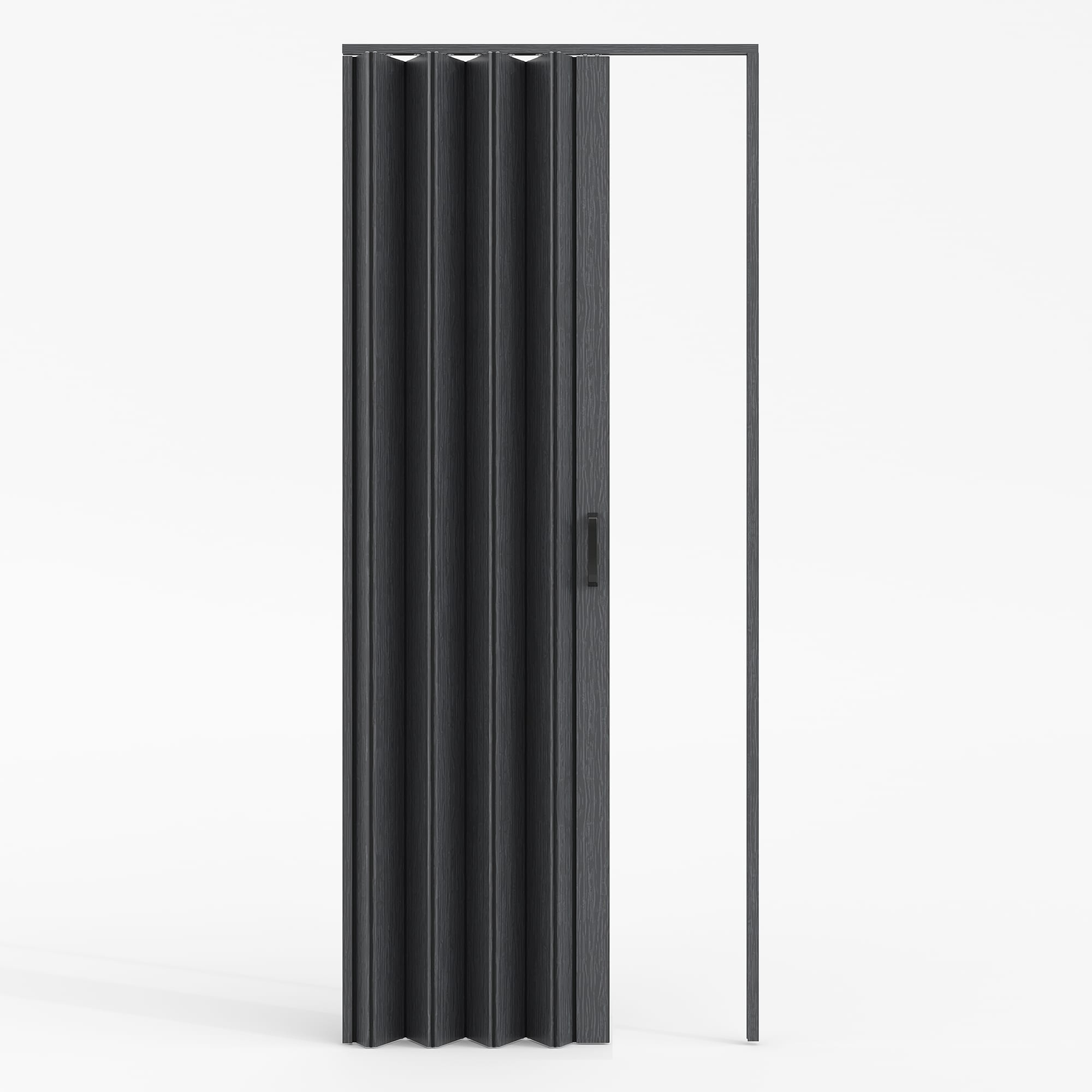SMARTSTANDARD 32-in x 80-in Black Oak Double-Wall PVC Finished Accordion Folding Door w Hardware