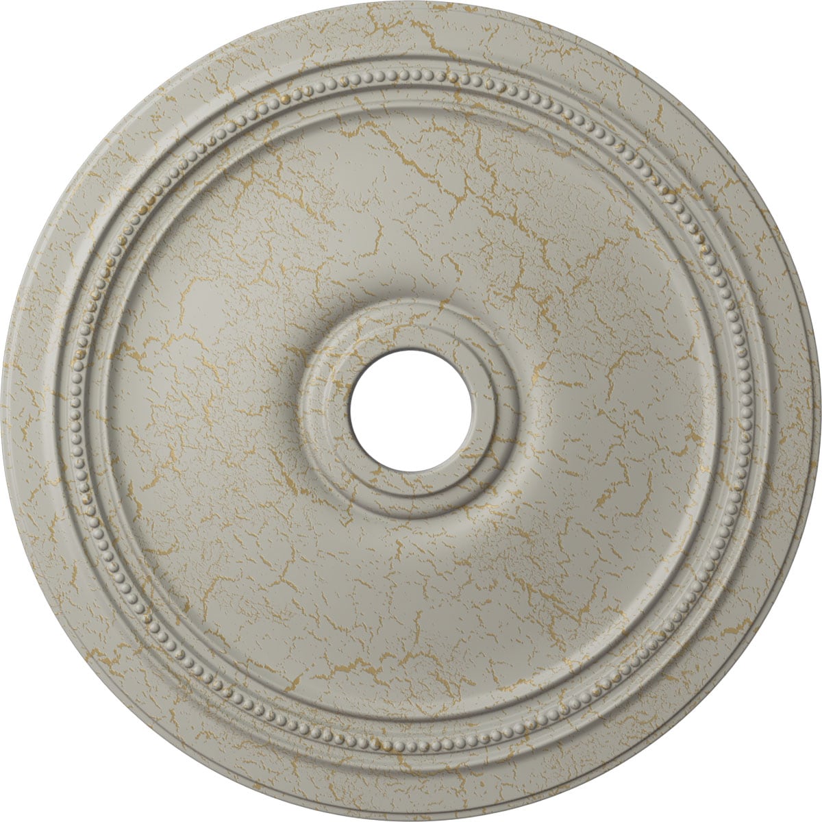 Ekena Millwork CM24DIPCC Diane 24-in W x 24-in L Painted Pot Of Cream Crackle Polyurethane Whole Ceiling Medallion