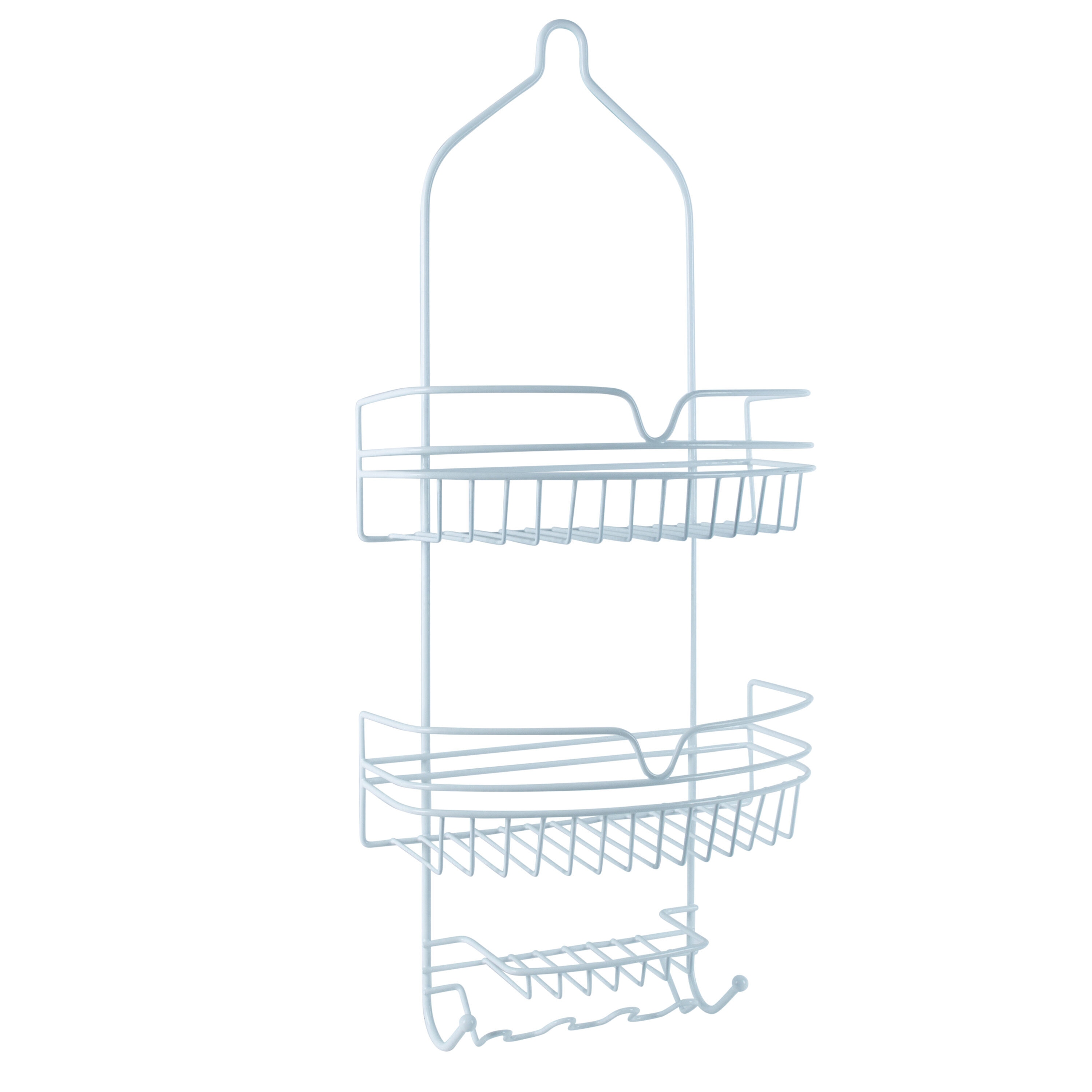 Bath Bliss White Plastic 2-Shelf Hanging Shower Caddy 4.33-in x 12.6-in x  27.17-in in the Bathtub & Shower Caddies department at