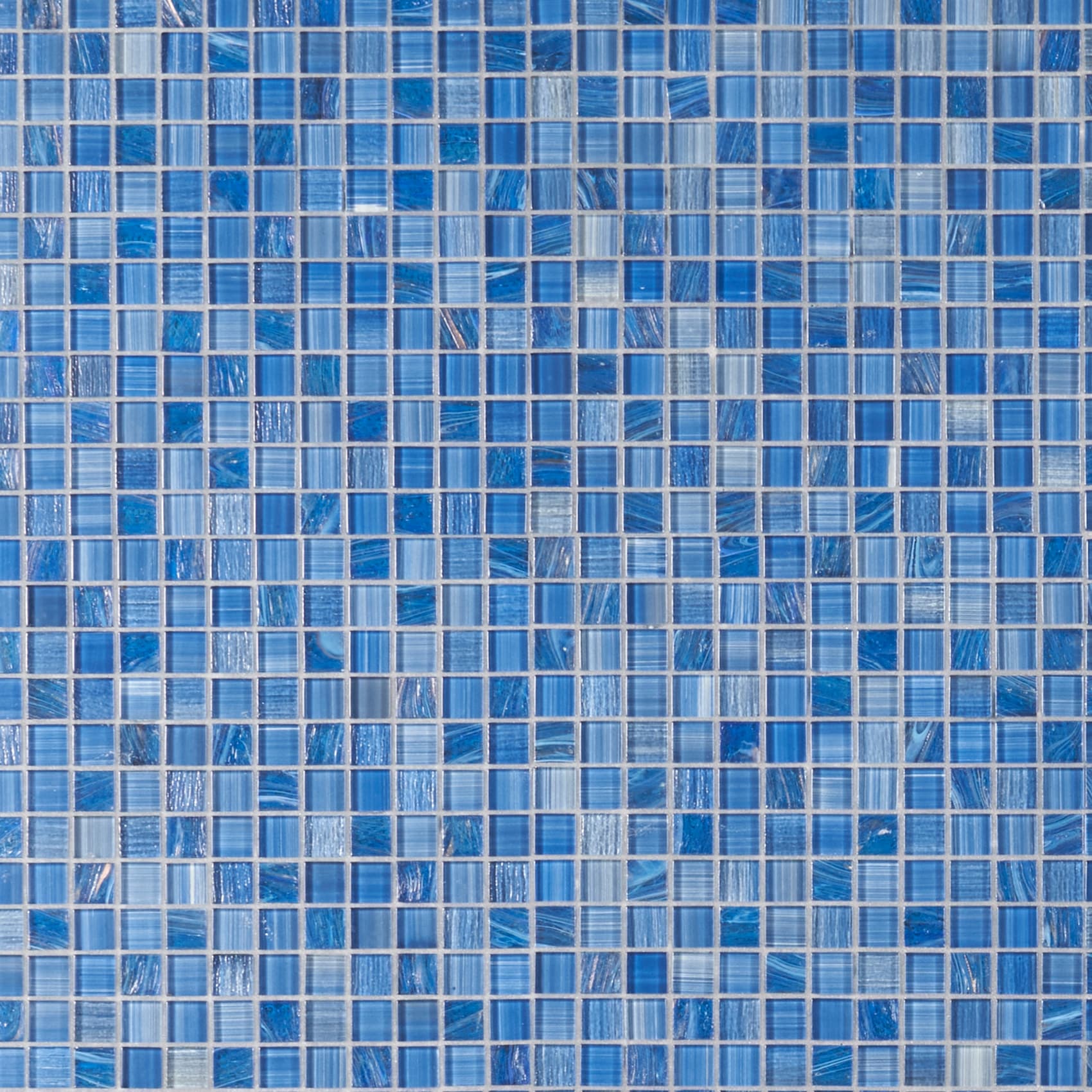 Toluca 12" x 12" Blue Polished Glass Mosaic Tile
