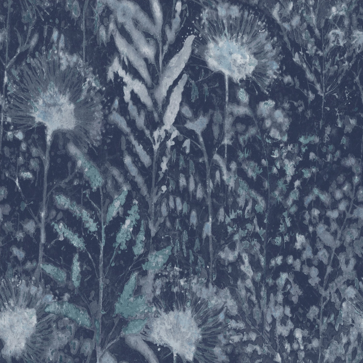RoomMates RMK11825WP 28.18-Sq. Feet Blue Vinyl Floral Self-adhesive Peel and Stick Wallpaper