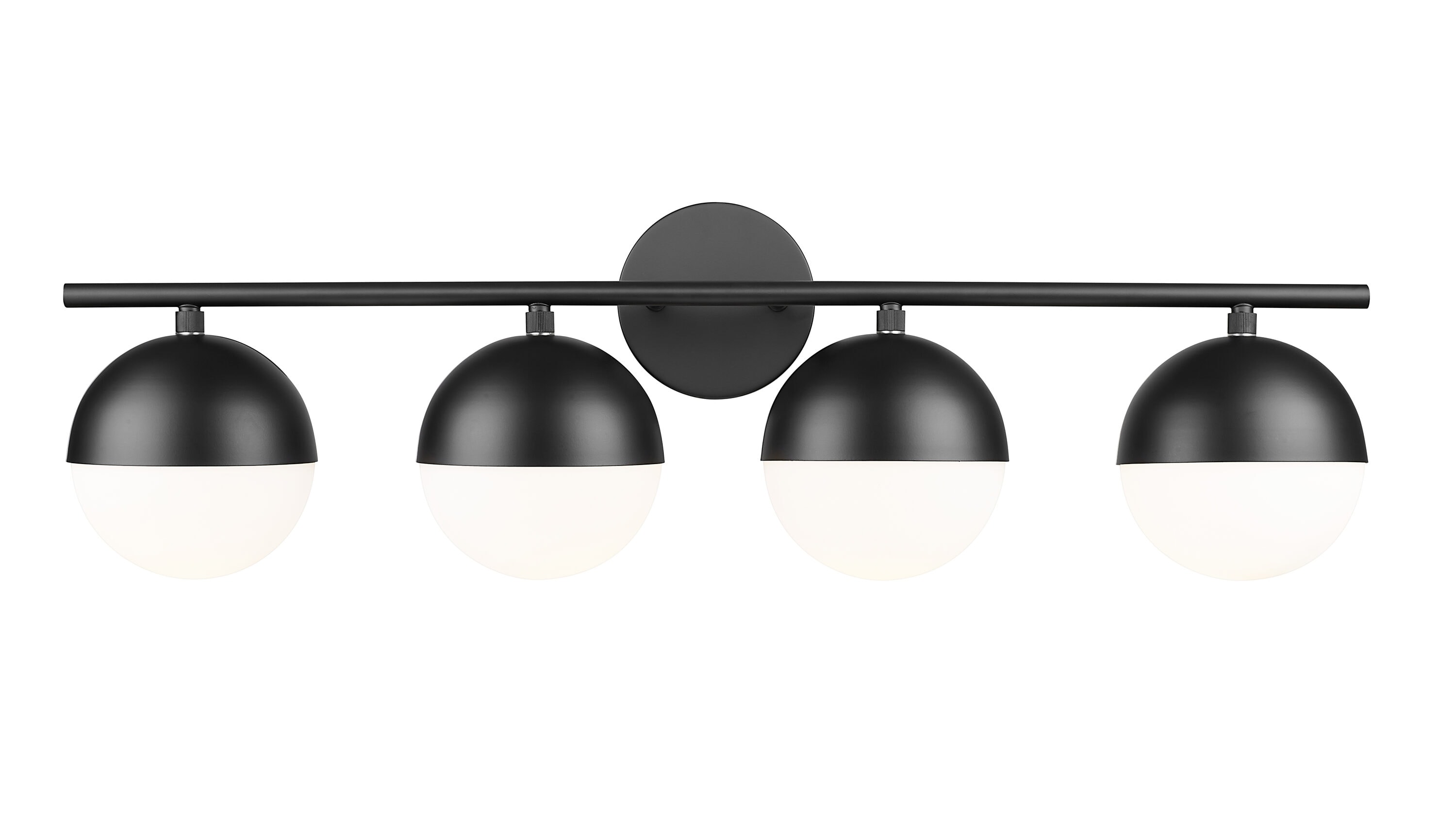 Z-Lite 7517-4V-MB Realm Sphere 32.25-in 4 -Light Matte Black Transitional Vanity light