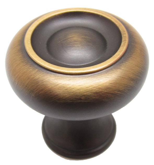 allen + roth 1.25-in Aged Brass Round Modern Cabinet Knob in the ...