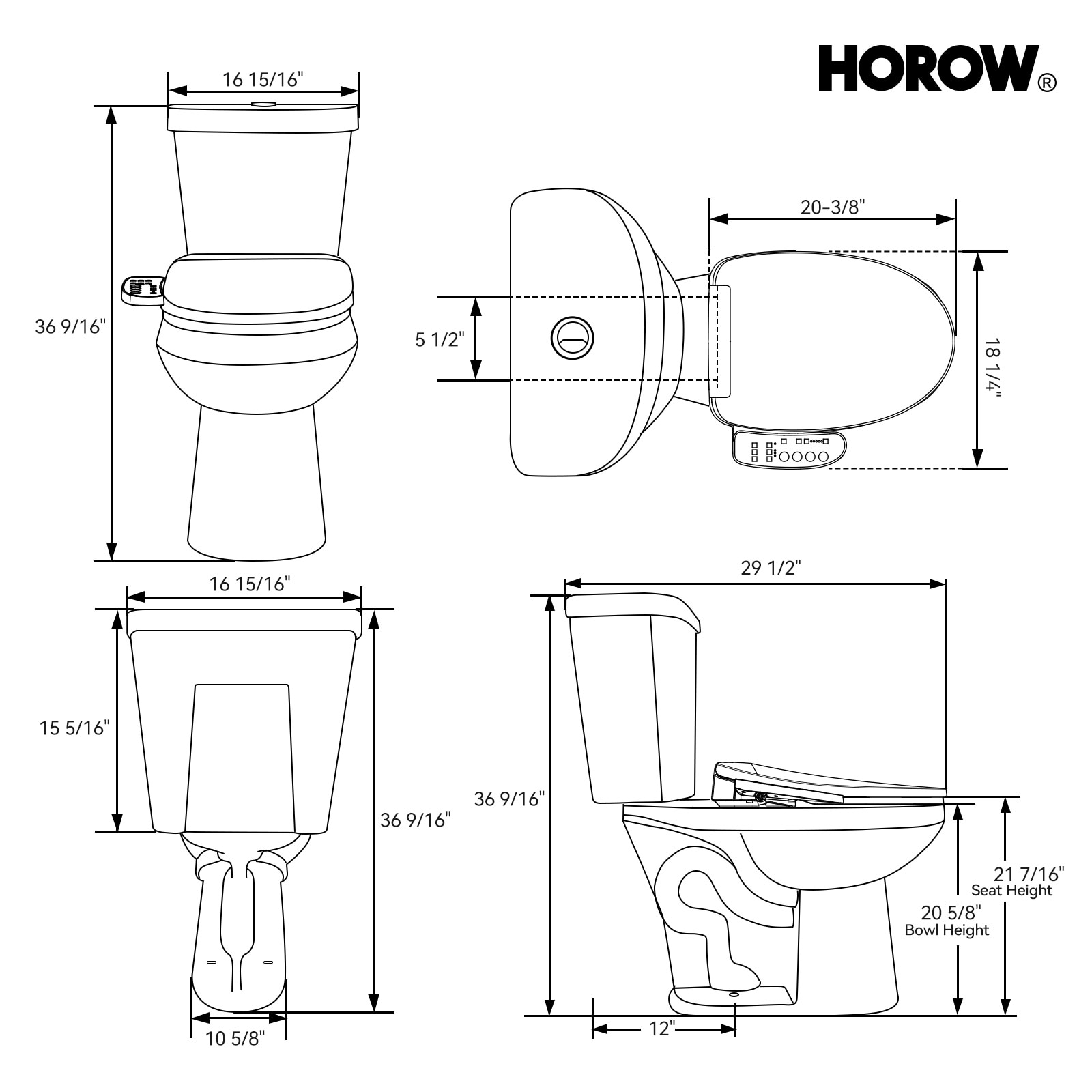 HOROW HR-BT3E03D toilets - View #4