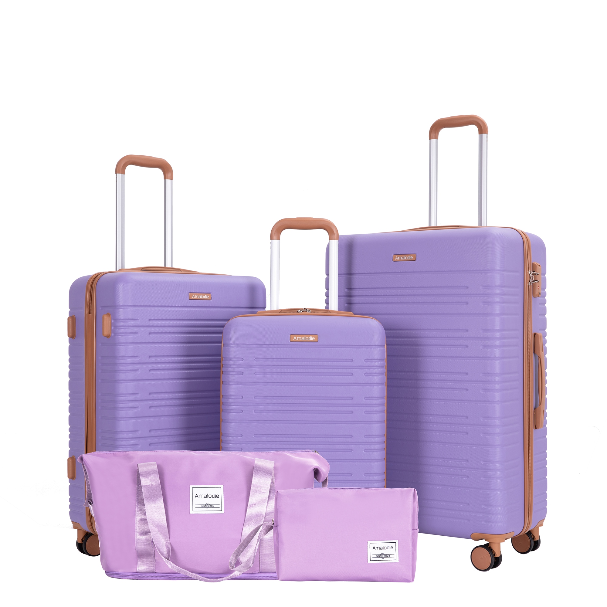 SINOFURN SYD9400003PP 18.9x11.4x29.5 Purple Plastic Hardshell Suitcase set 5 -Bag
