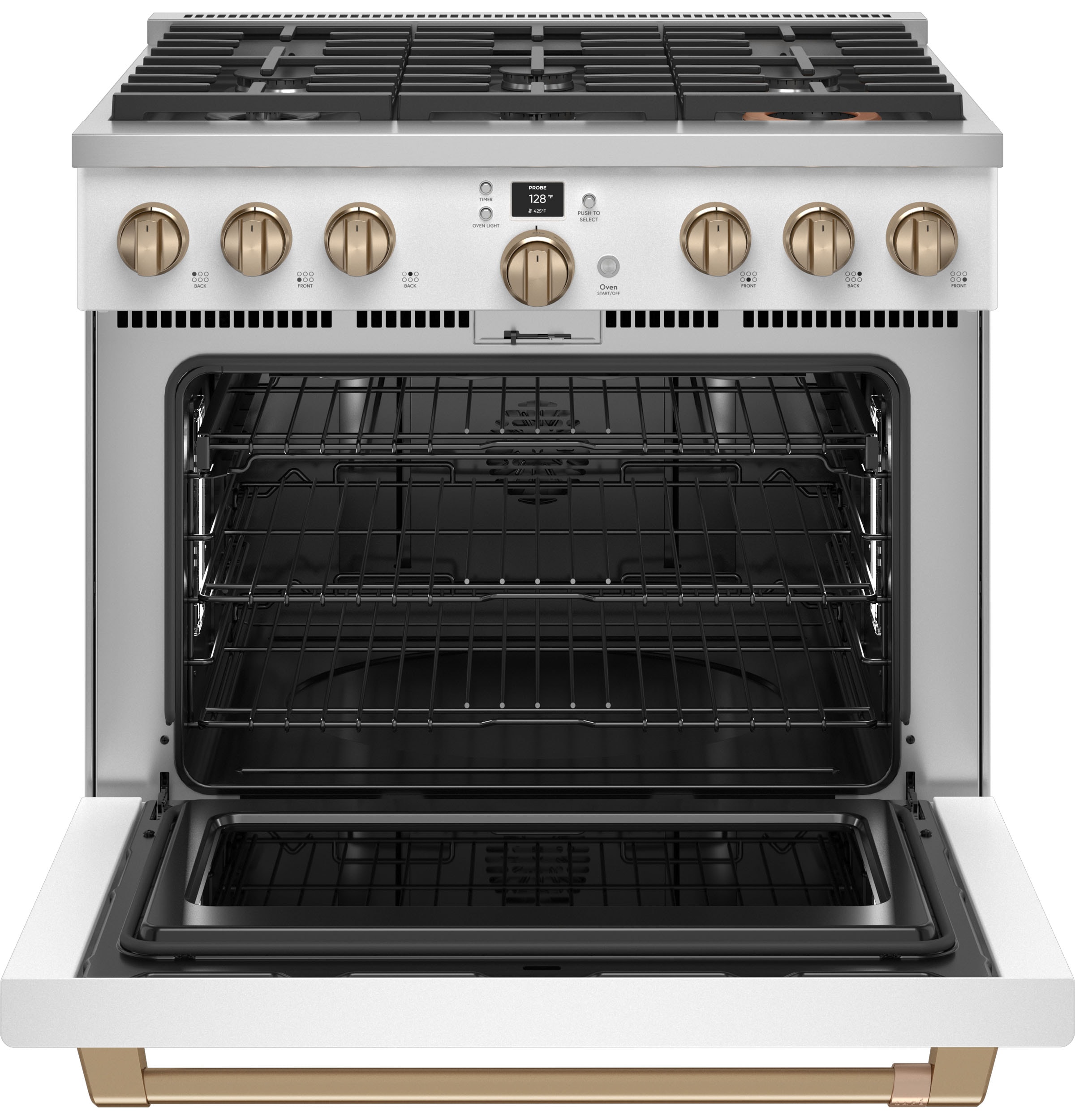 Cafe 36-in Standard 6 Burners Self-cleaning Air Fry Freestanding