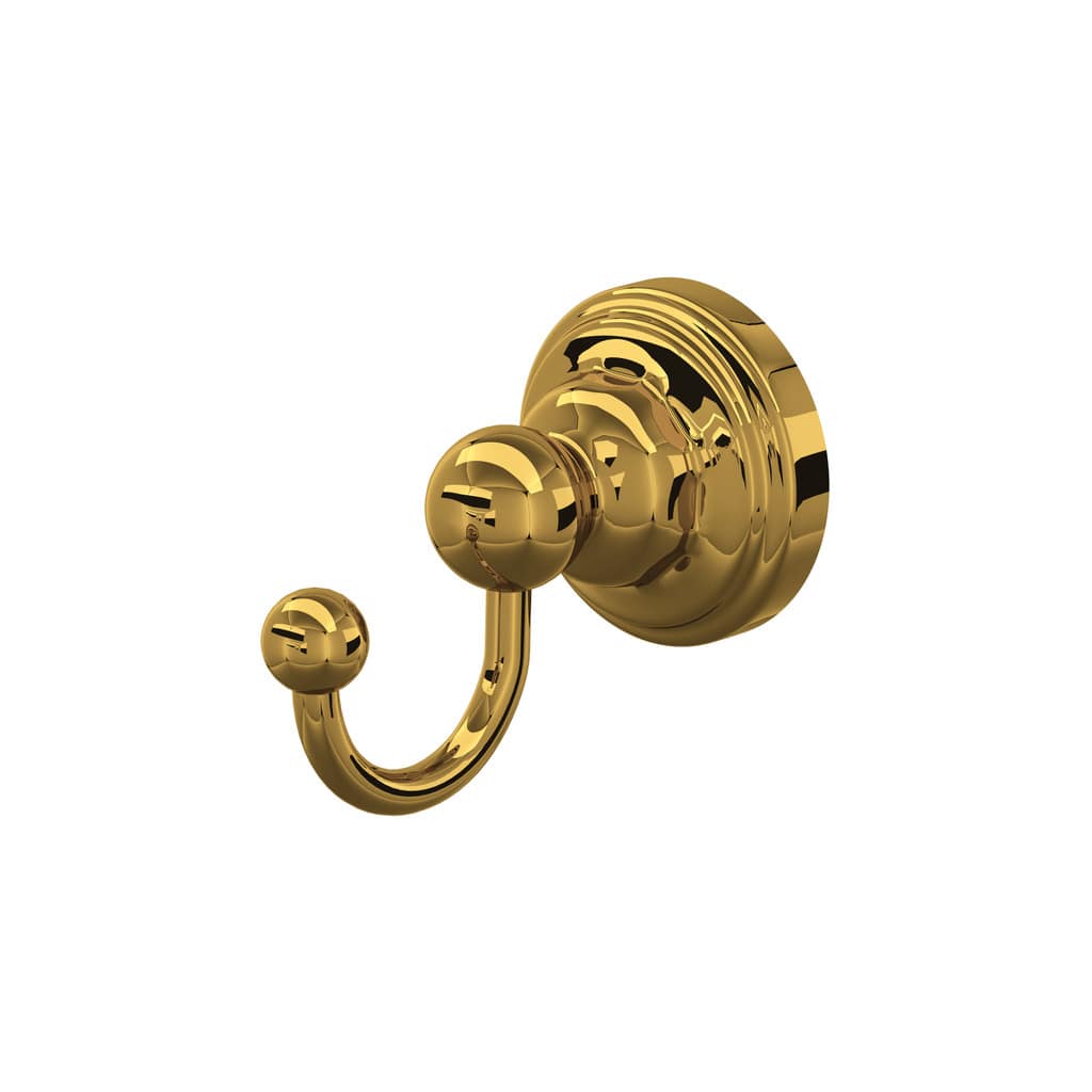 Rohl U.6921ULB Edwardian Wall Mount Single Robe Hook - Unlacquered Brass