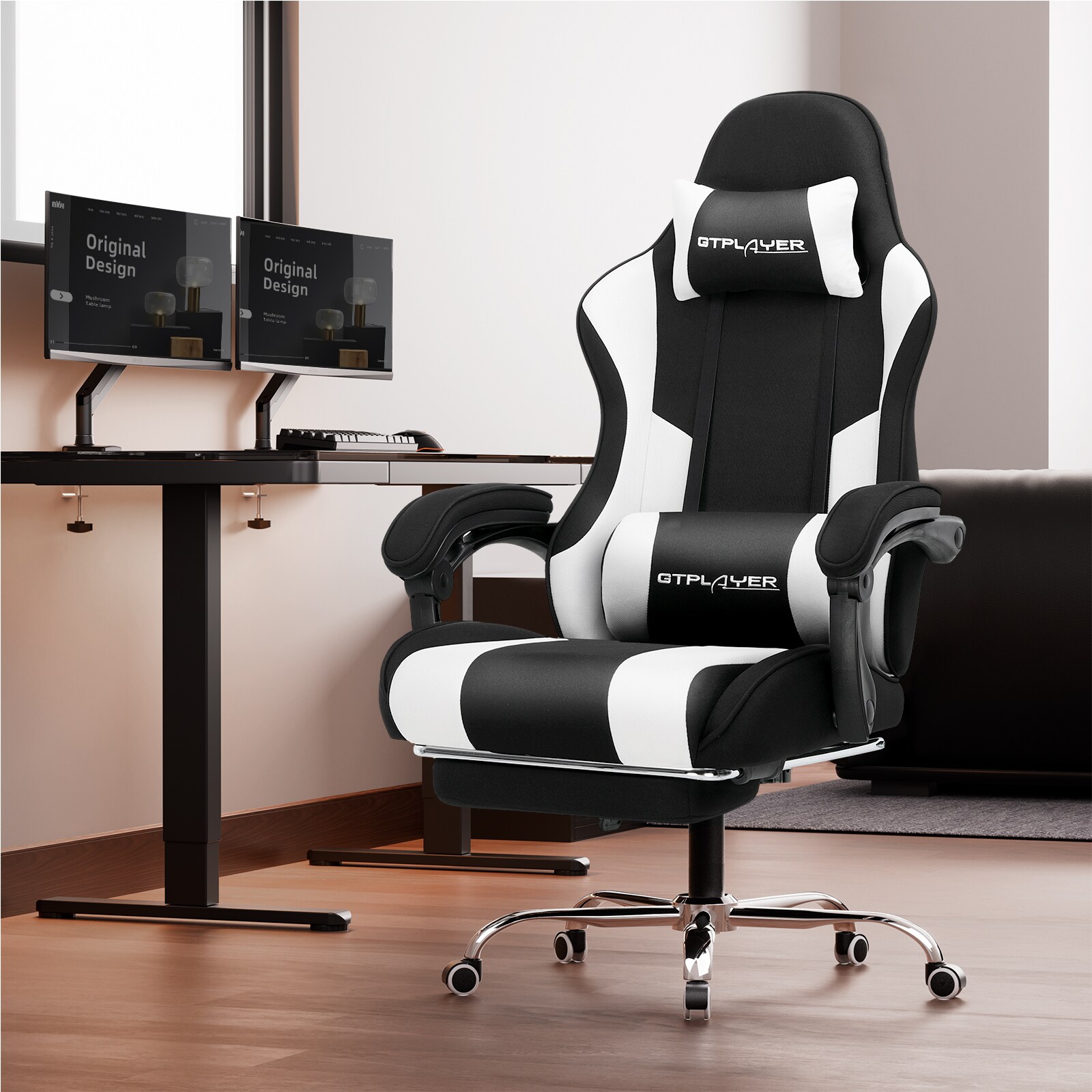 GTPLAYER LOWE-GT800A-GYWT-FA Office-Chairs - View #2