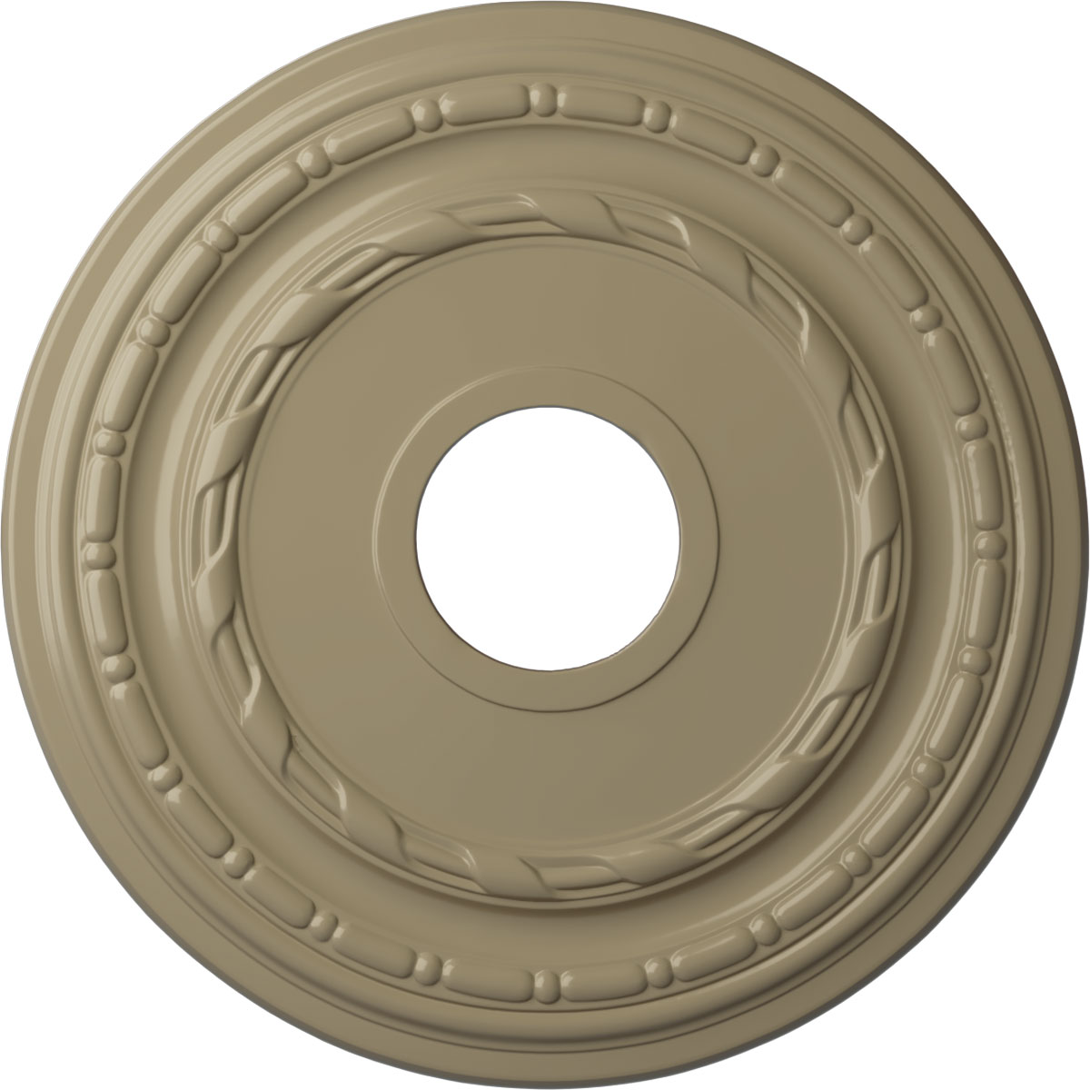 Ekena Millwork CM15DUGDF Dublin 15.375-in W x 15.375-in L Painted Gobi Desert Polyurethane Whole Ceiling Medallion