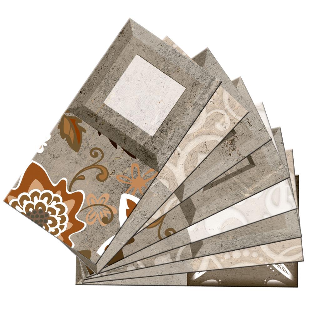 Instant Mosaic Upscale Designs by Ema 16-Pack 3-in x 6-in Glossy Glass Subway Peel & Stick Tile
