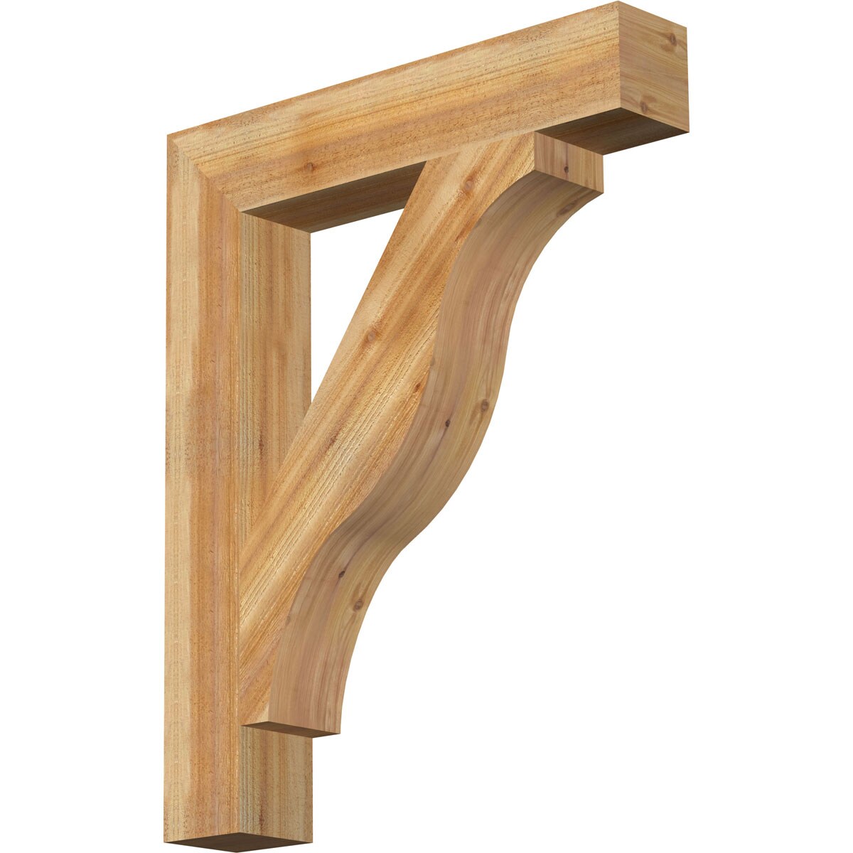 Ekena Millwork BKT06X34X42FST05RWR Funston Block Rough Sawn 6-in x 34-in x 42-in Western red cedar Brown Wood Standard bracket