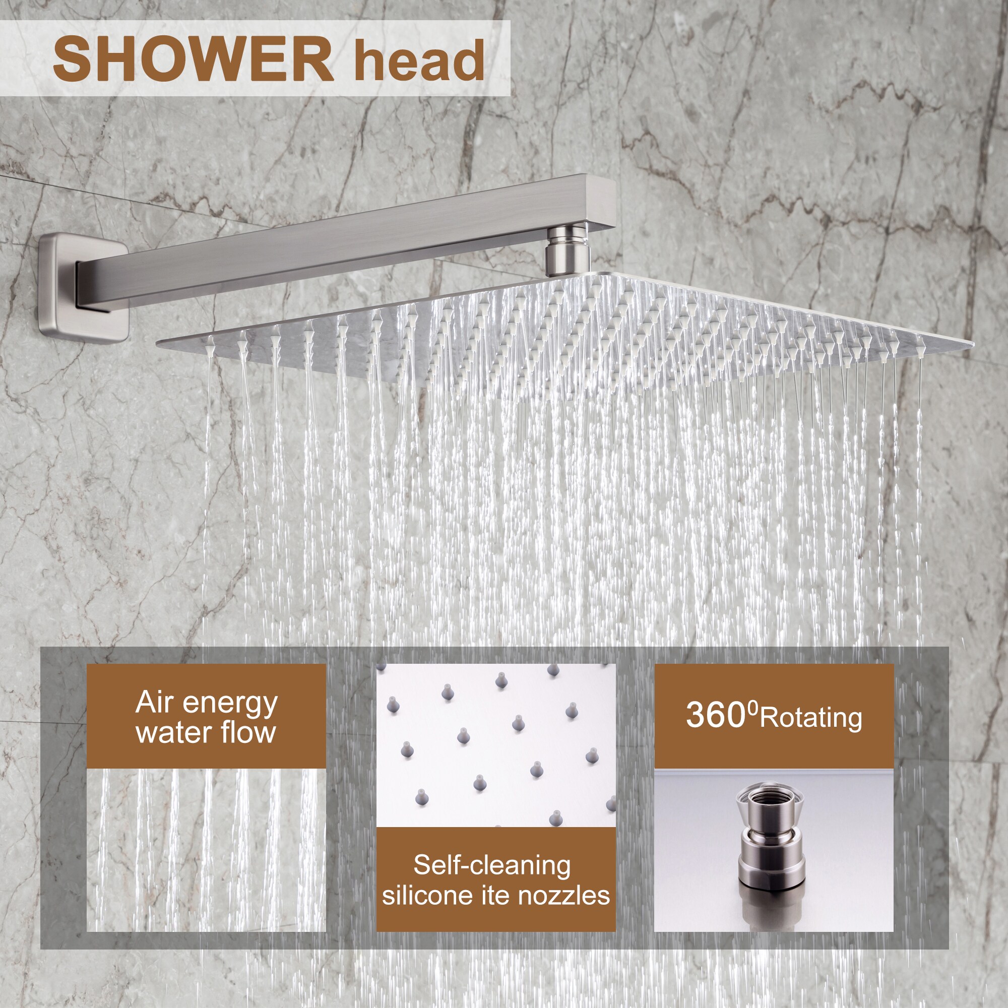 Clihome CL-023SS-SL Showerhead-Bar-Panels - View #6