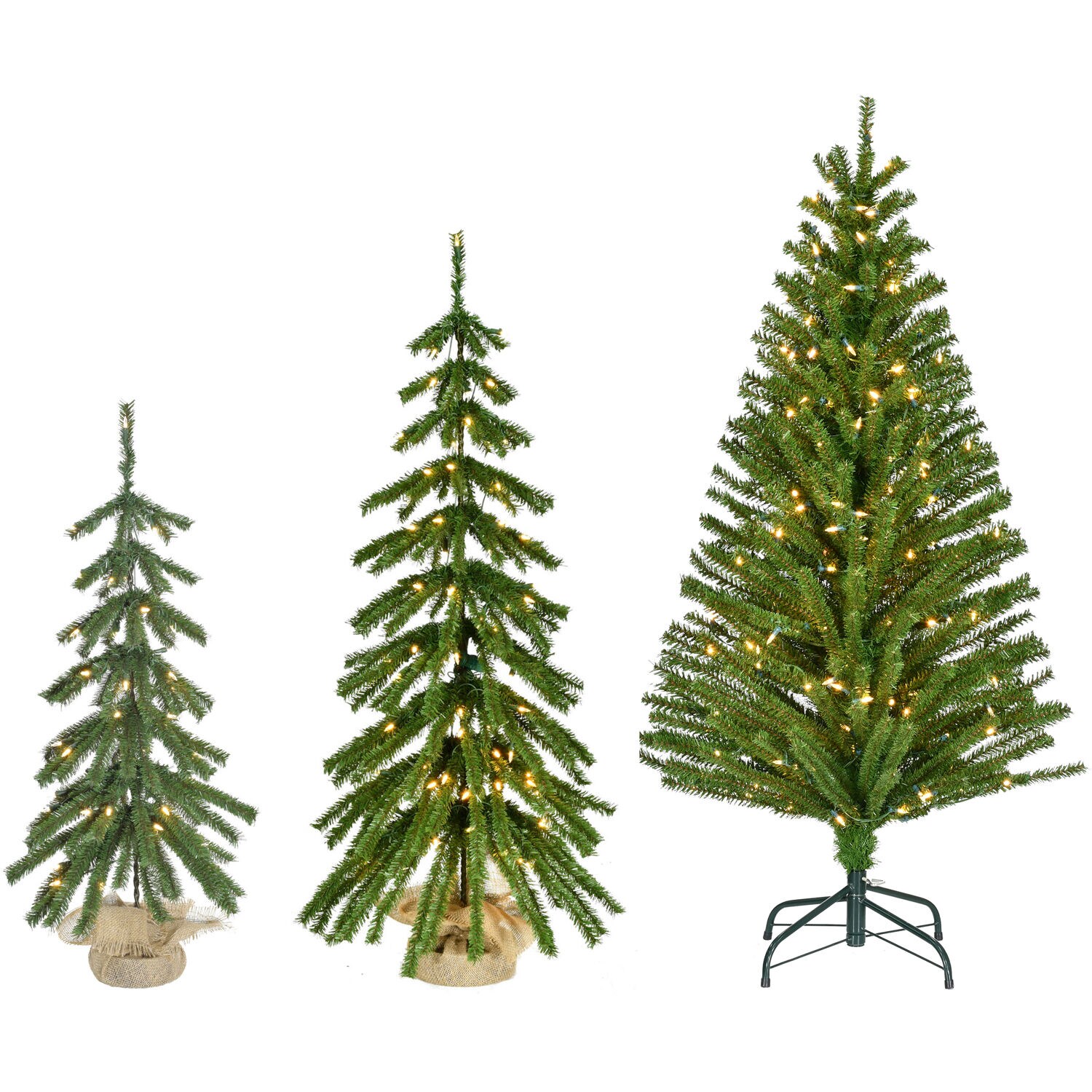 Fraser Hill Farm FFFF001-5GR/S3 5-Feet Pine Pre-lit Artificial Christmas Tree with White LED/Incandescent Lights