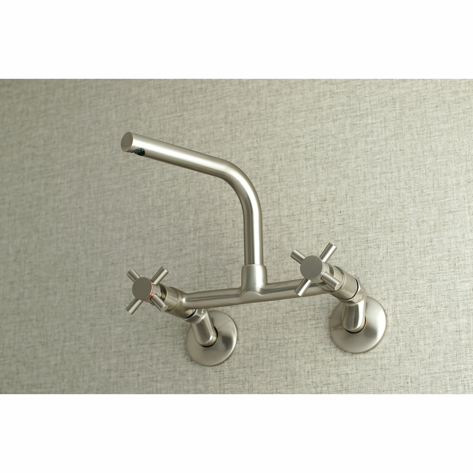 Kingston Brass WLKS412SN Concord Brushed Nickel Double Handle Wall-mount Kitchen Faucet