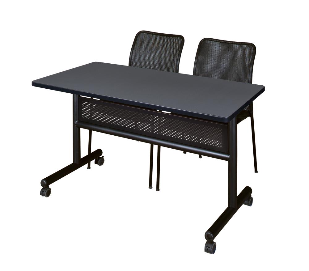 Regency MKFTM4824GY75BK Training Gray 4-Person Training Table (48-in W x 29-in H)