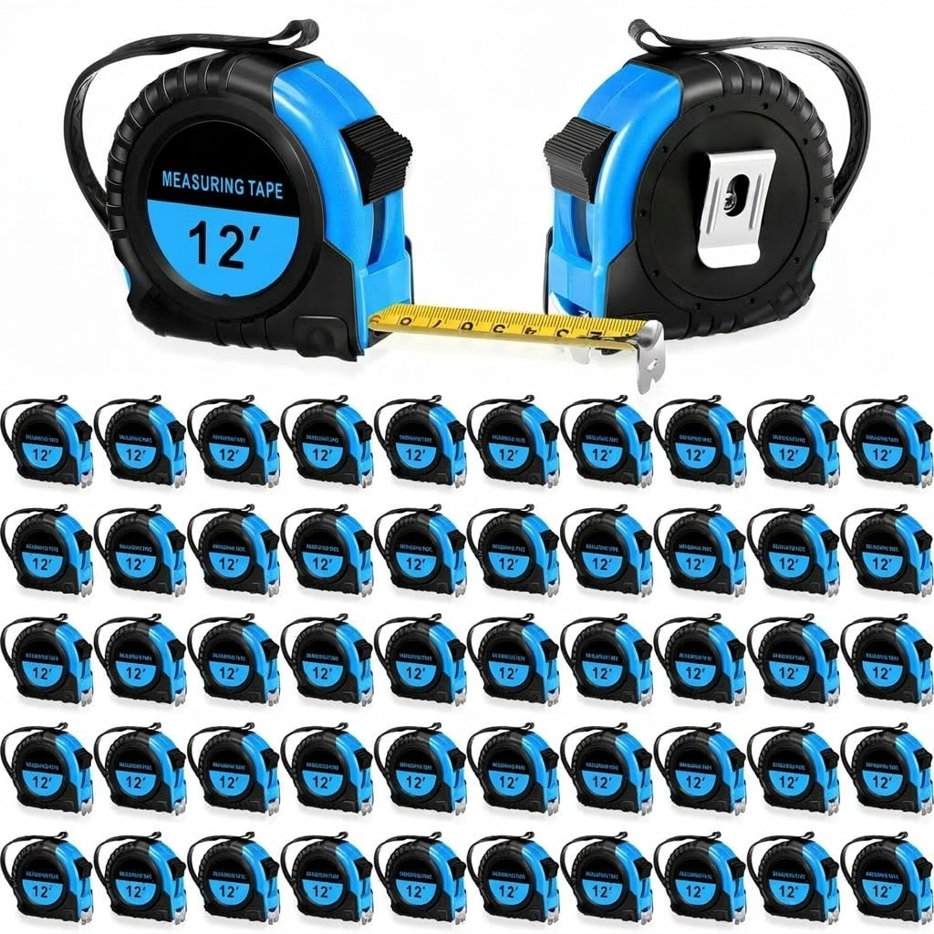 Etokfoks  50 Piece 12 ft m 12 ft Tape Measure with Fractional Scale Long Tape Measure Self Locking Easy Read Bulk