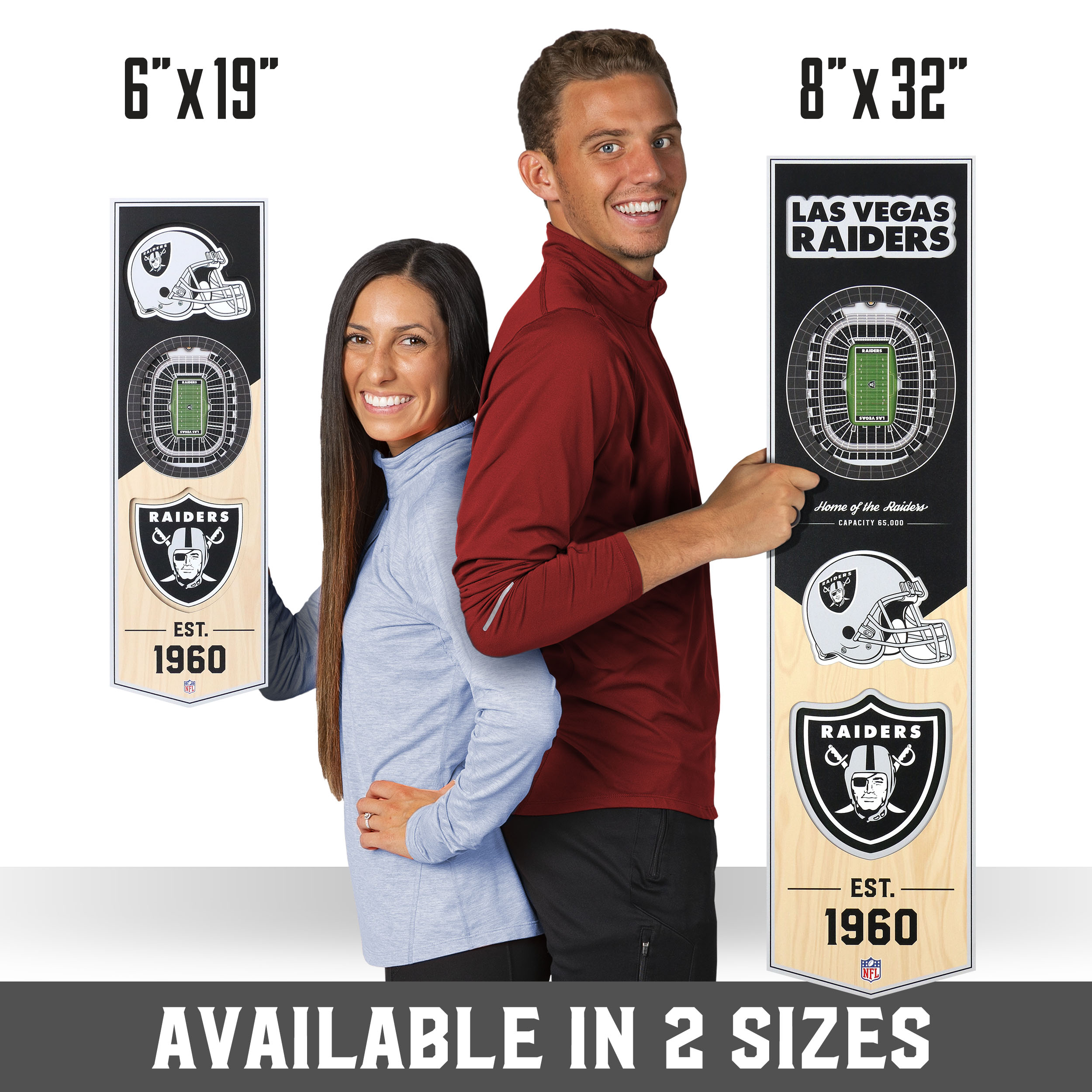 8 x 32 NFL Las Vegas Raiders 3D Stadium Banner